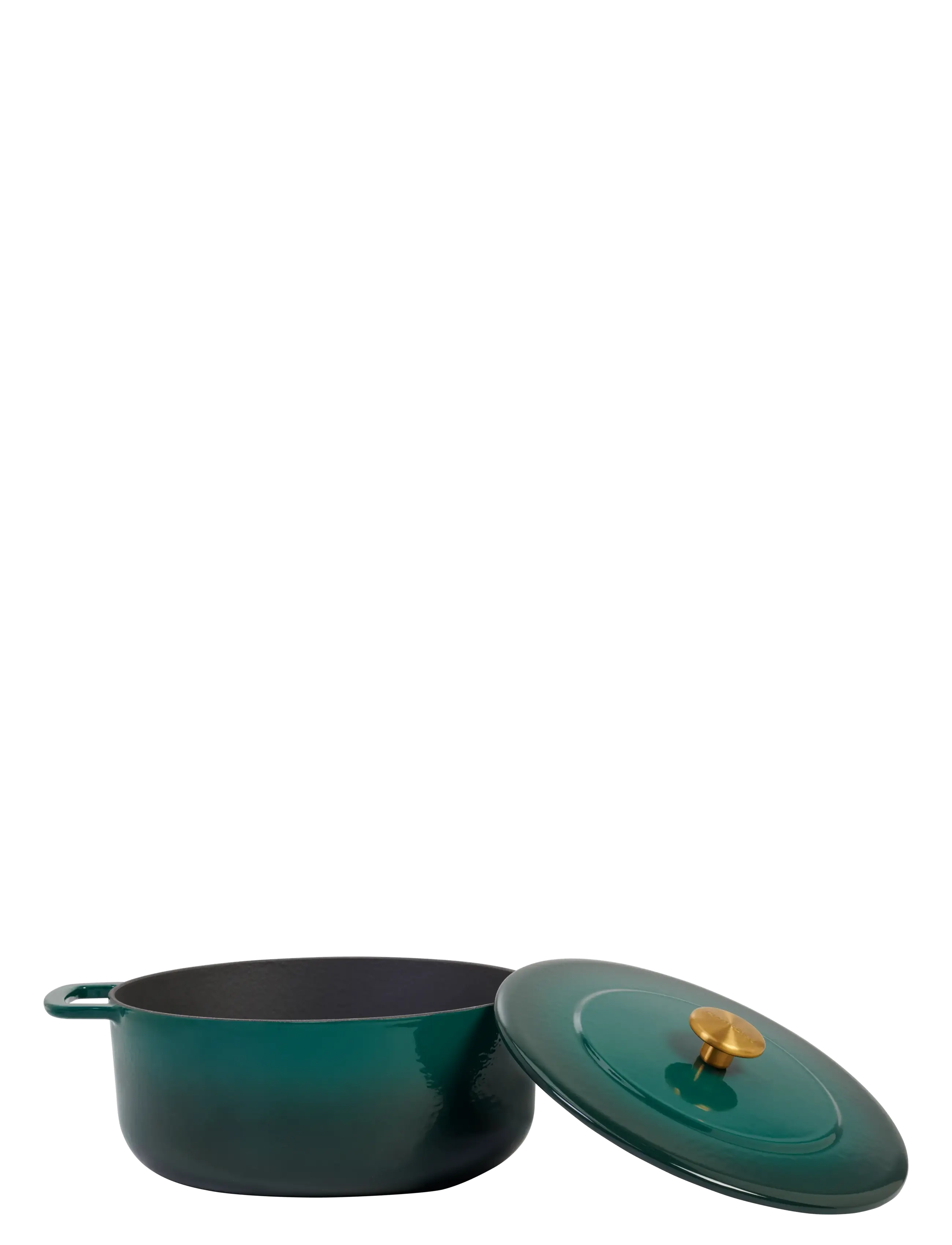 Combekk - Dutch Oven 28cm Enameled Recycled Cast Iron Holly Green with gold knob - green - 2