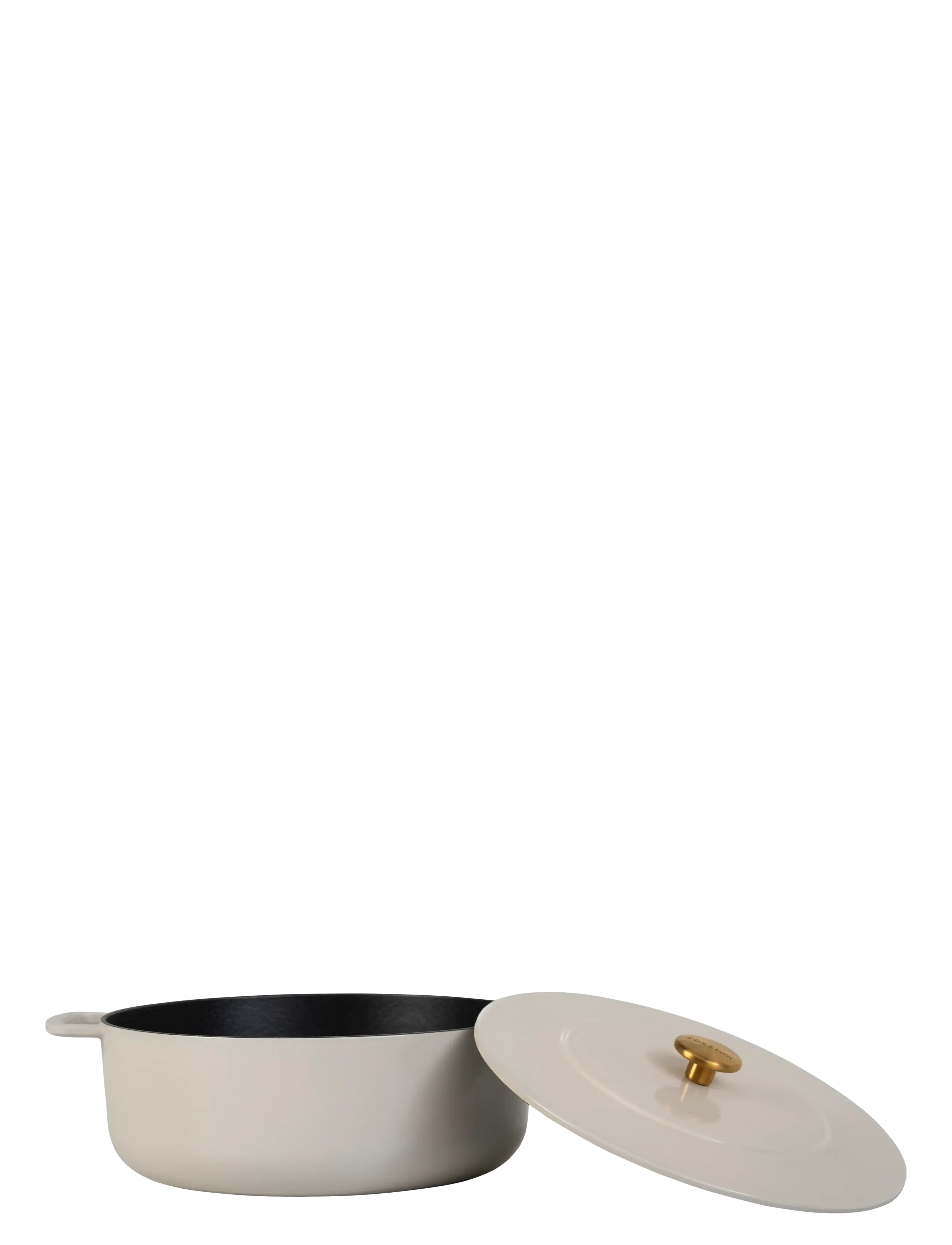 Combekk - Dutch Oven 28cm Enameled Recycled Cast Iron Sand with gold knob - gusseisen töpfe - creme - 1