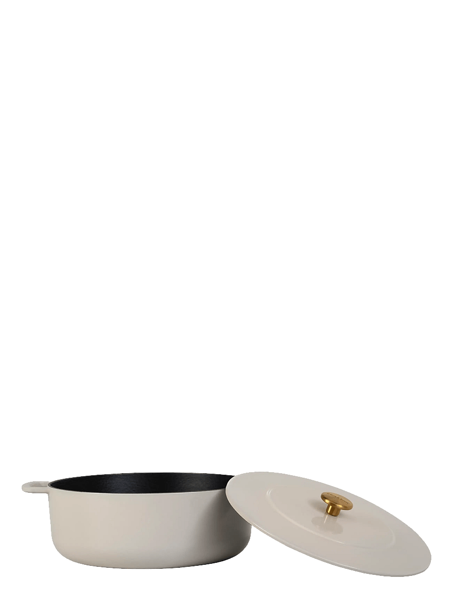 Combekk - Dutch Oven 28cm Enameled Recycled Cast Iron Sand with gold knob - gusseisen töpfe - creme - 1