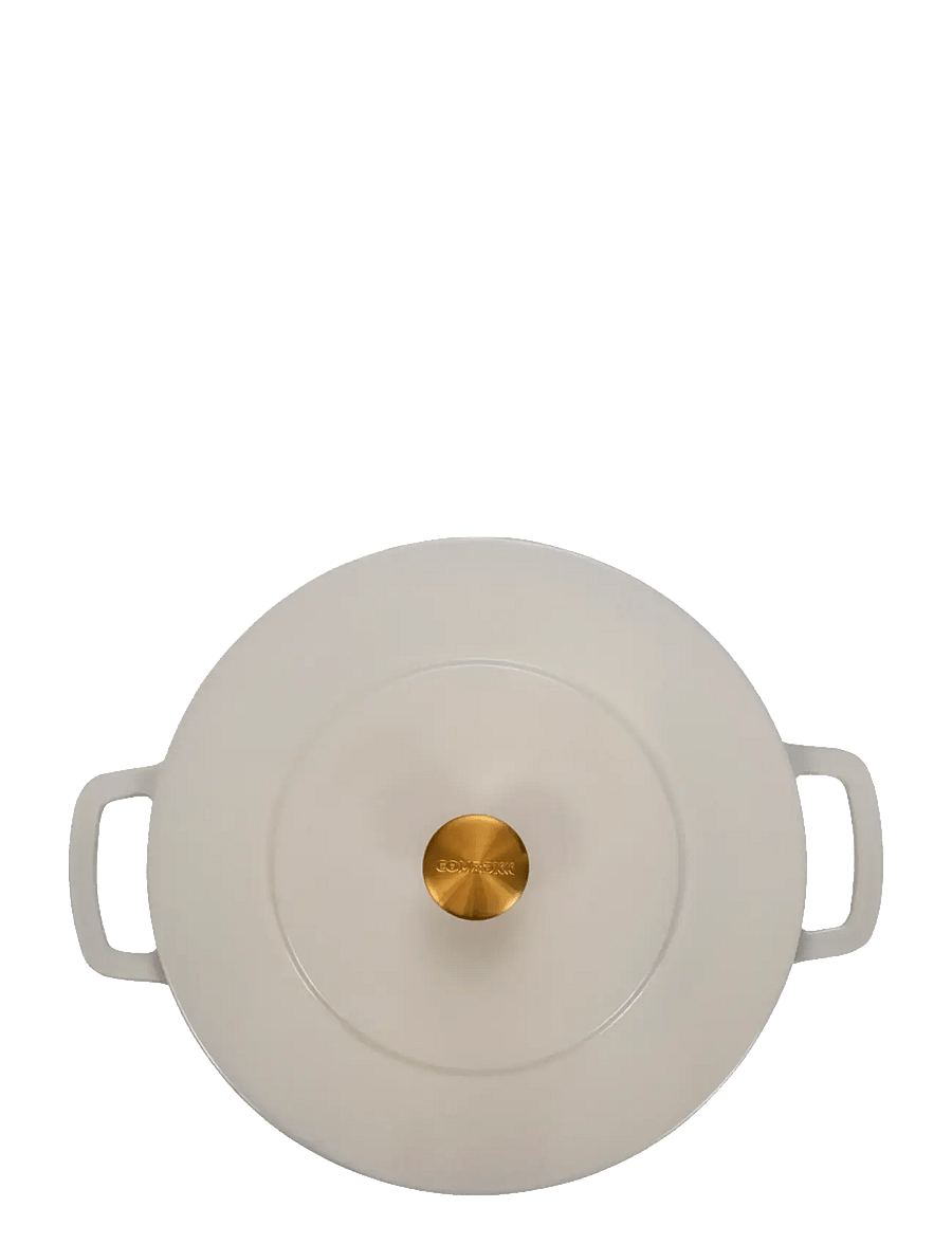 Combekk - Dutch Oven 28cm Enameled Recycled Cast Iron Sand with gold knob - gusseisen töpfe - creme - 2