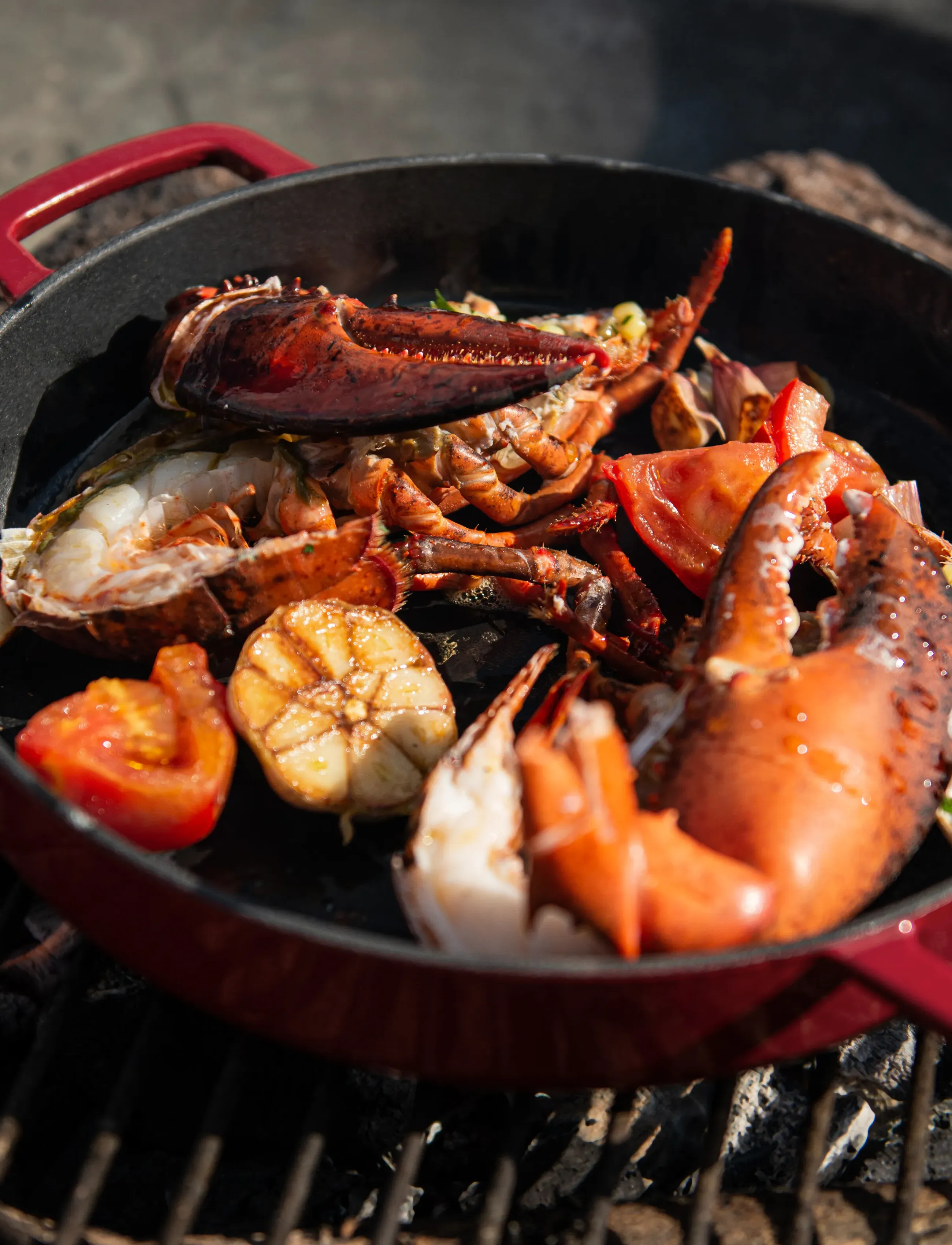 Combekk - Skillet 28cm Enameled Recycled Cast Iron Bordeaux - gusseisen töpfe - red - 4