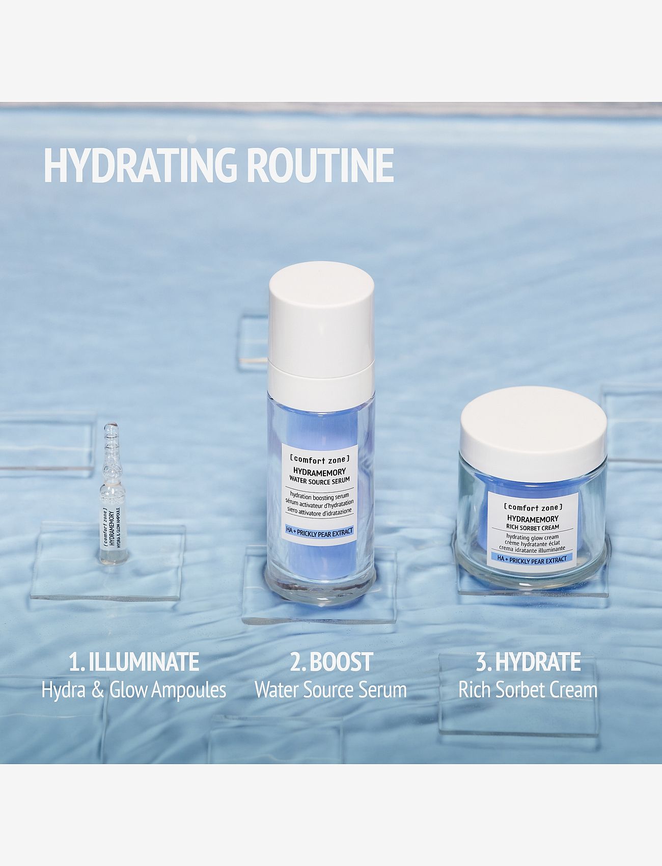 Comfort Zone - Hydramemory Hydra & Glow Face ampoule - seerumid - clear - 5