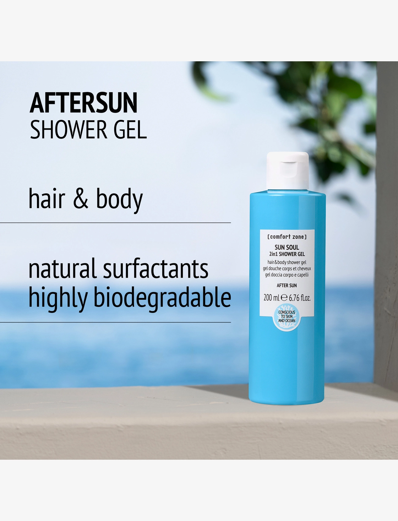 Comfort Zone - Sun Soul 2-in-1 Shower Gel - duschgel & duscholjor  - clear - 1