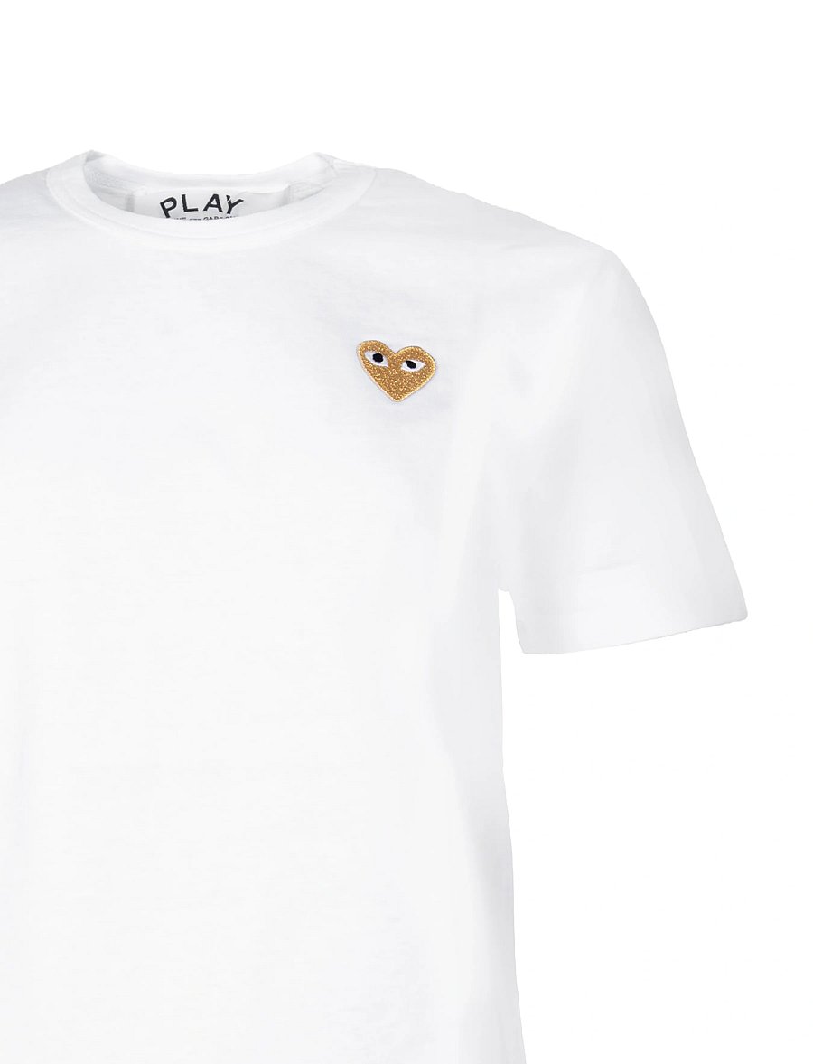 Comme des Garçons - White Heart T-Shirt - marškinėliai trumpomis rankovėmis - white - 2
