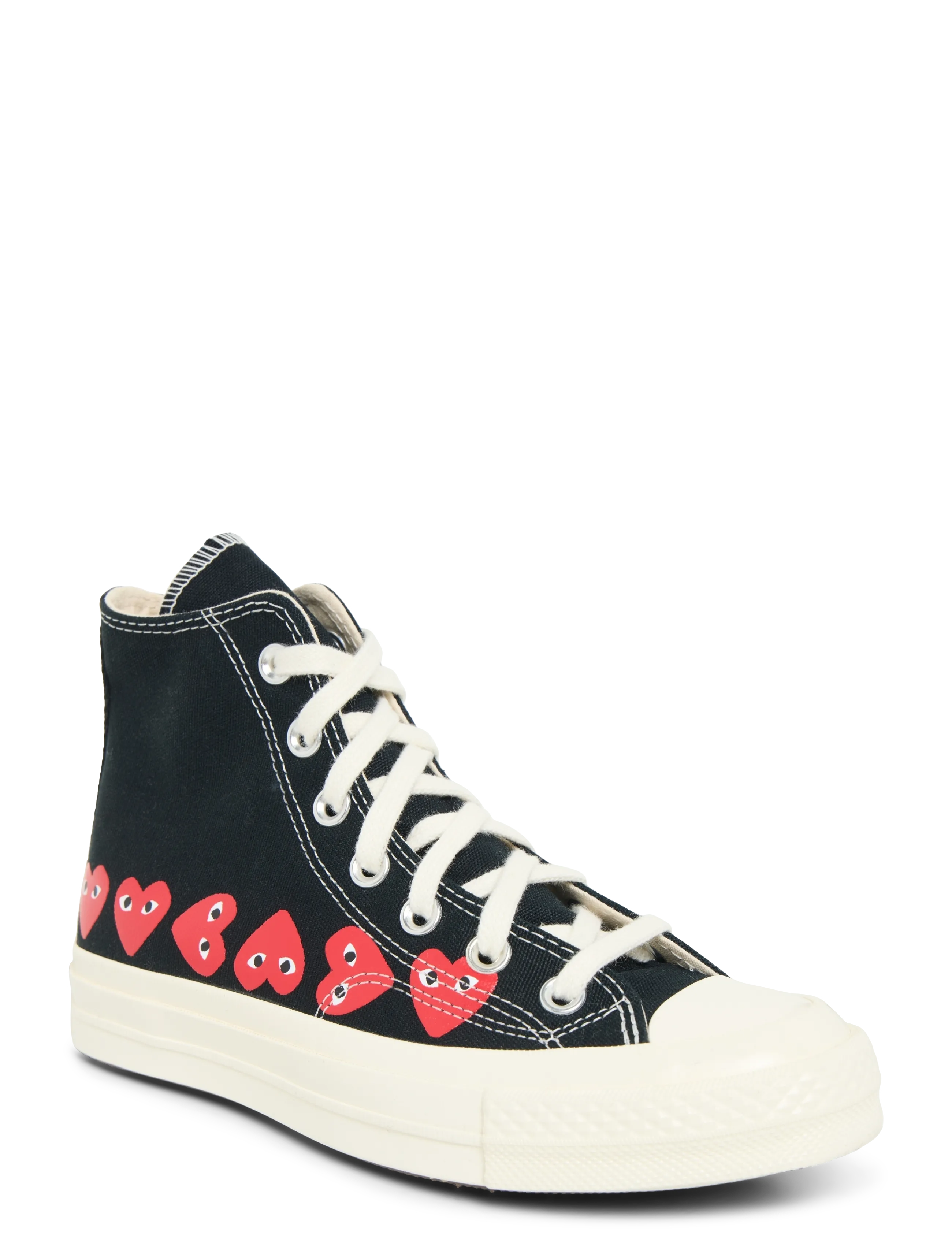 Comme des Garçons Play Multi Heart Sneakers, Kvinder, Høje Sneakers, Sort, Str: 41.5
