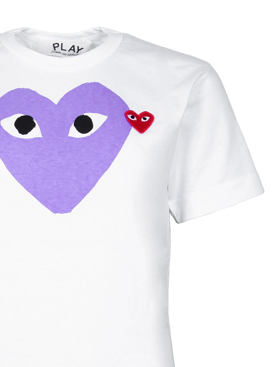 Comme des Garçons - White Heart T-Shirt - kurzärmelig - white - 2