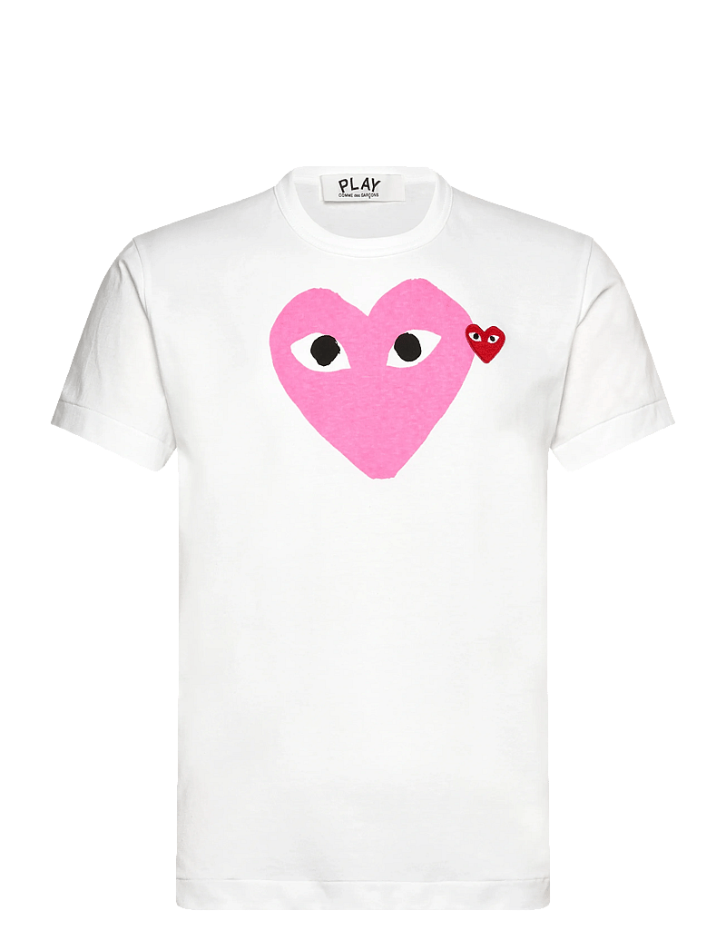 Comme des Garçons - Heart Logo Short-Sleeve - kortærmede t-shirts - white - 0
