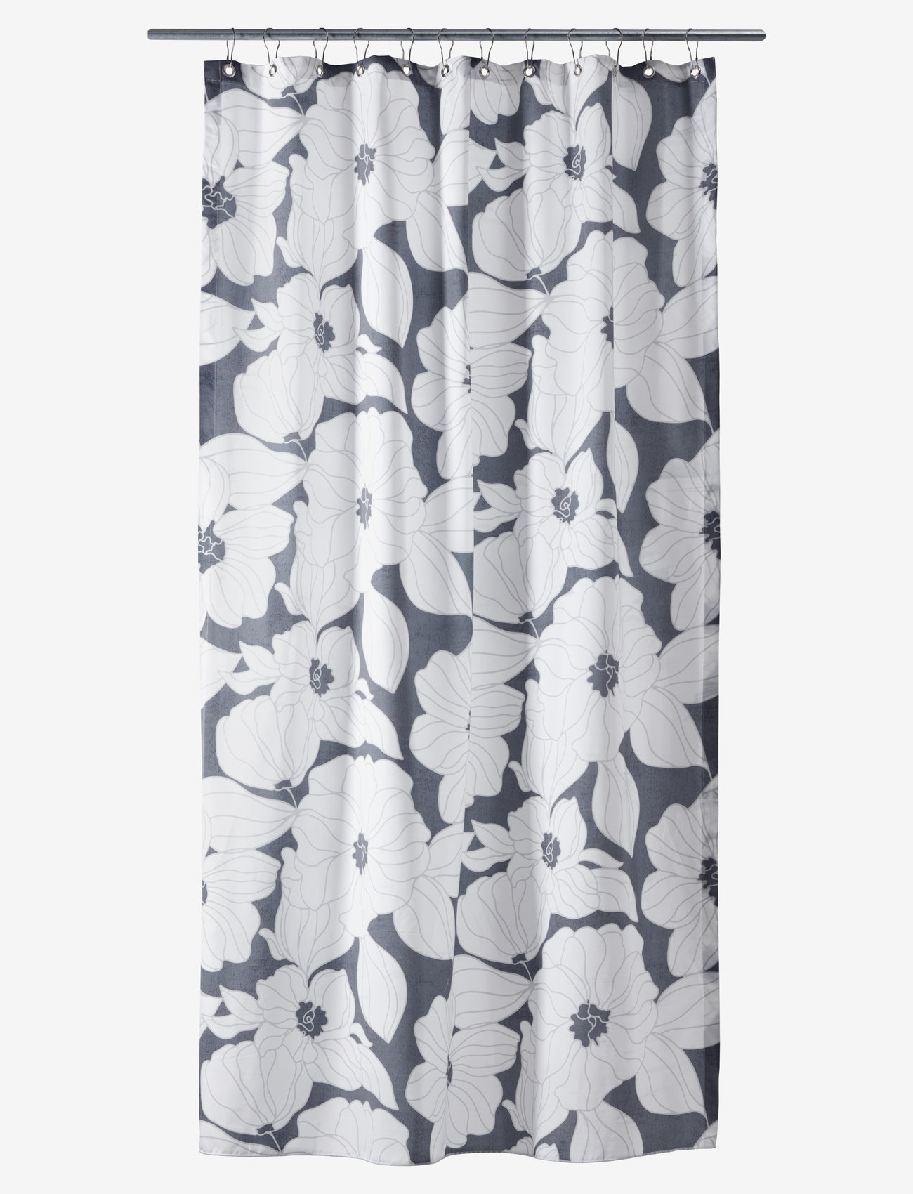 compliments - Flora shower curtain w/eyelets 200 cm - shower curtains - grey - 0