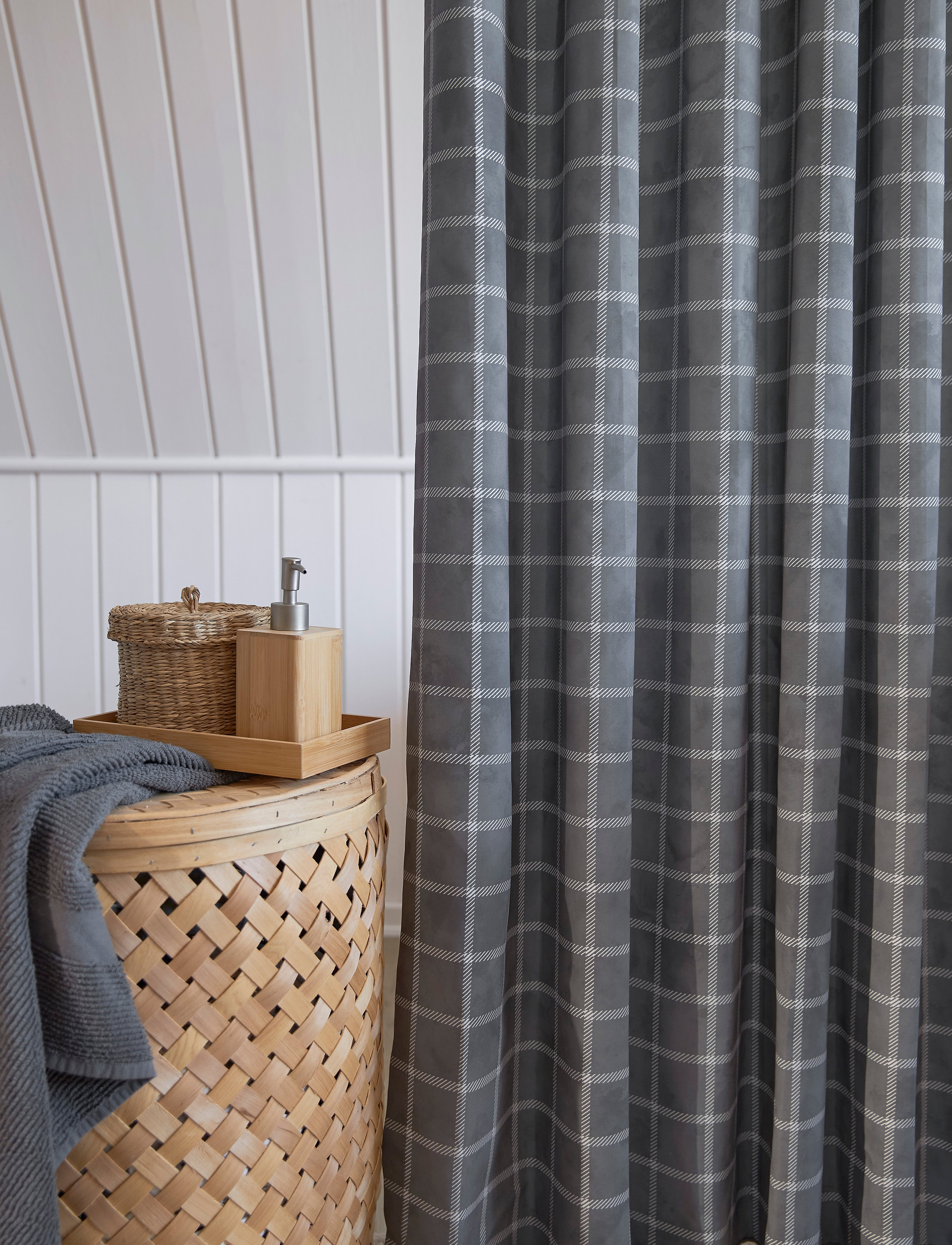 compliments Room Shower Curtain W/Eyelets 200 Cm, 140X200 cm, Bathroom Textiles, Grau - Curtains, Homeware