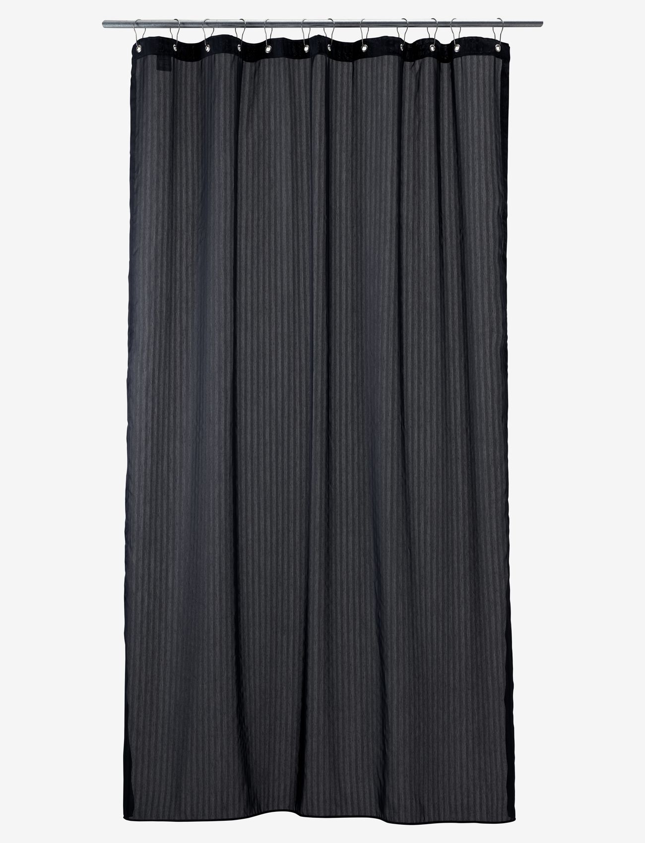 compliments - Lines shower curtain w/eyelets 200 cm - najniższe ceny - black - 0