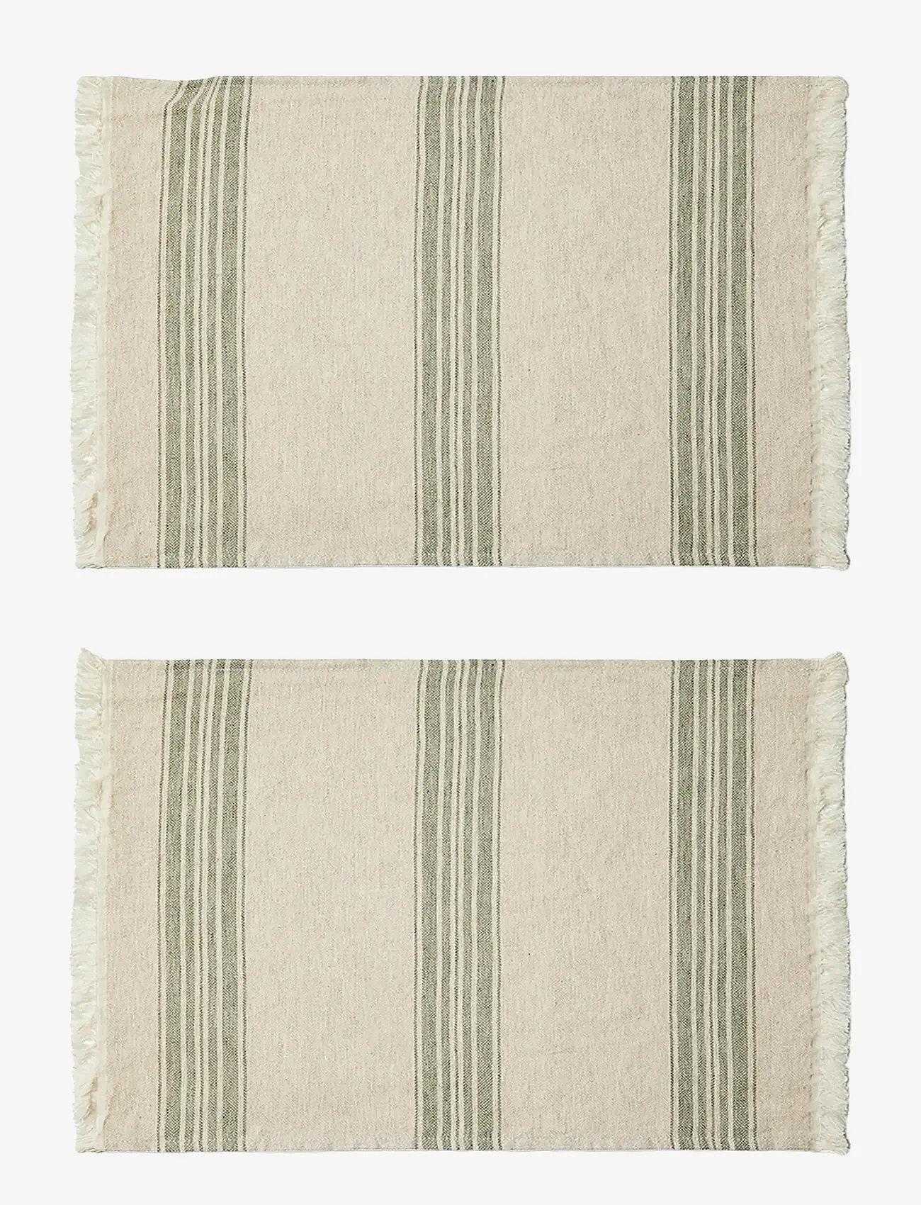 compliments - Arles Place Mat 36x50 cm w/fringes - 2 Pack - dækkeservietter - green - 1