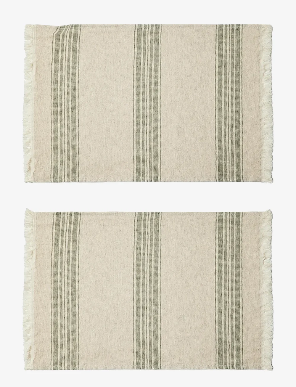 compliments - Arles Place Mat 36x50 cm w/fringes - 2 Pack - dækkeservietter - green - 0