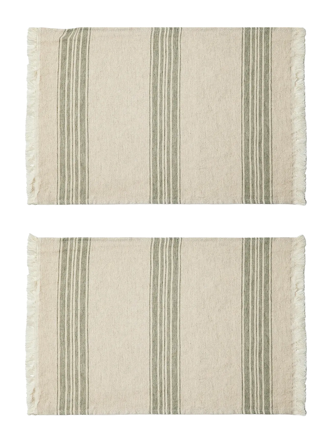 compliments Arles Place Mat 36x50 cm w/fringes - 2 Pack - Textilier - GREEN / green