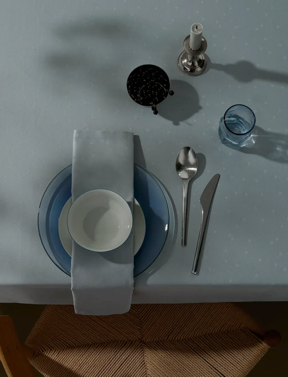 compliments - Confetti Damask Napkin 45x45 cm - 4 Pack - stoffservietten - mineral blue - 3