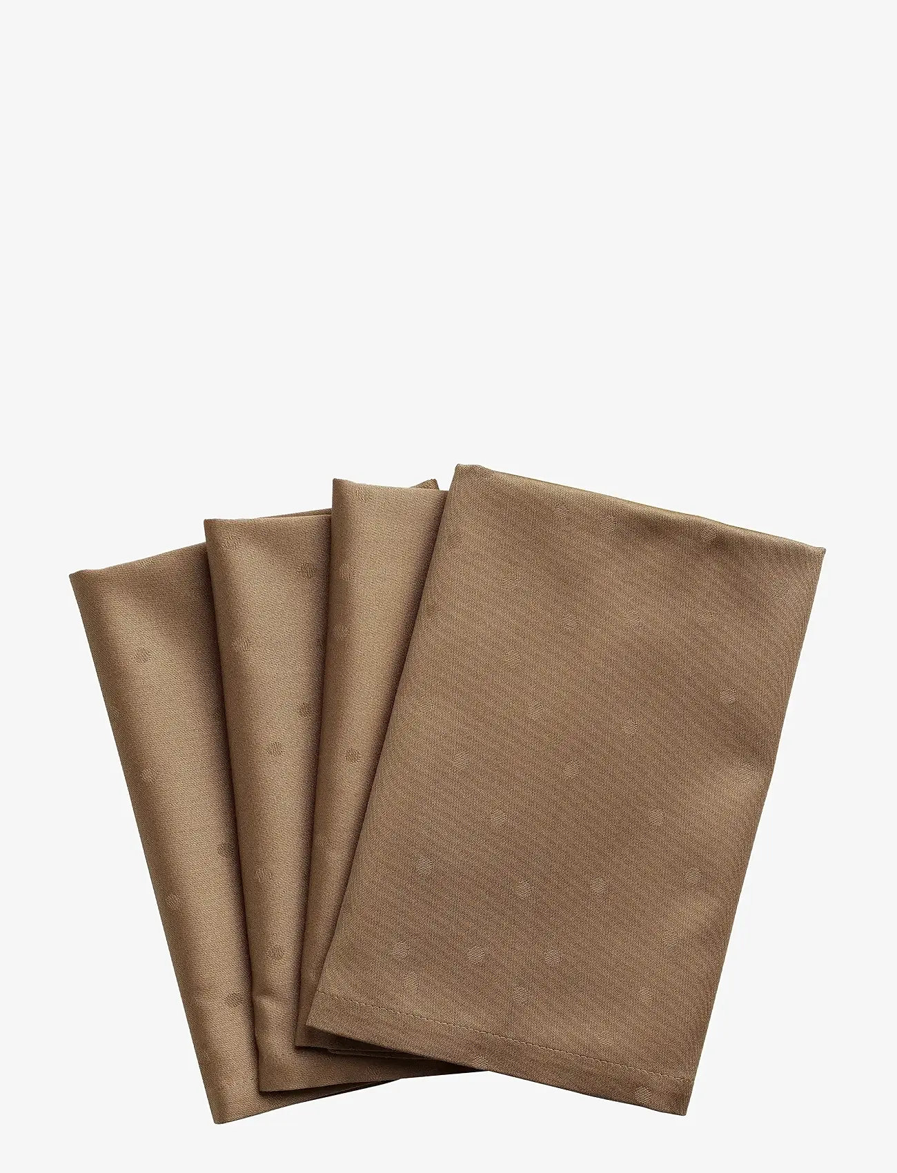 compliments - Confetti Damask Napkin 45x45 cm - 4 Pack - linased ja puuvillased salvrätikud - walnut - 1