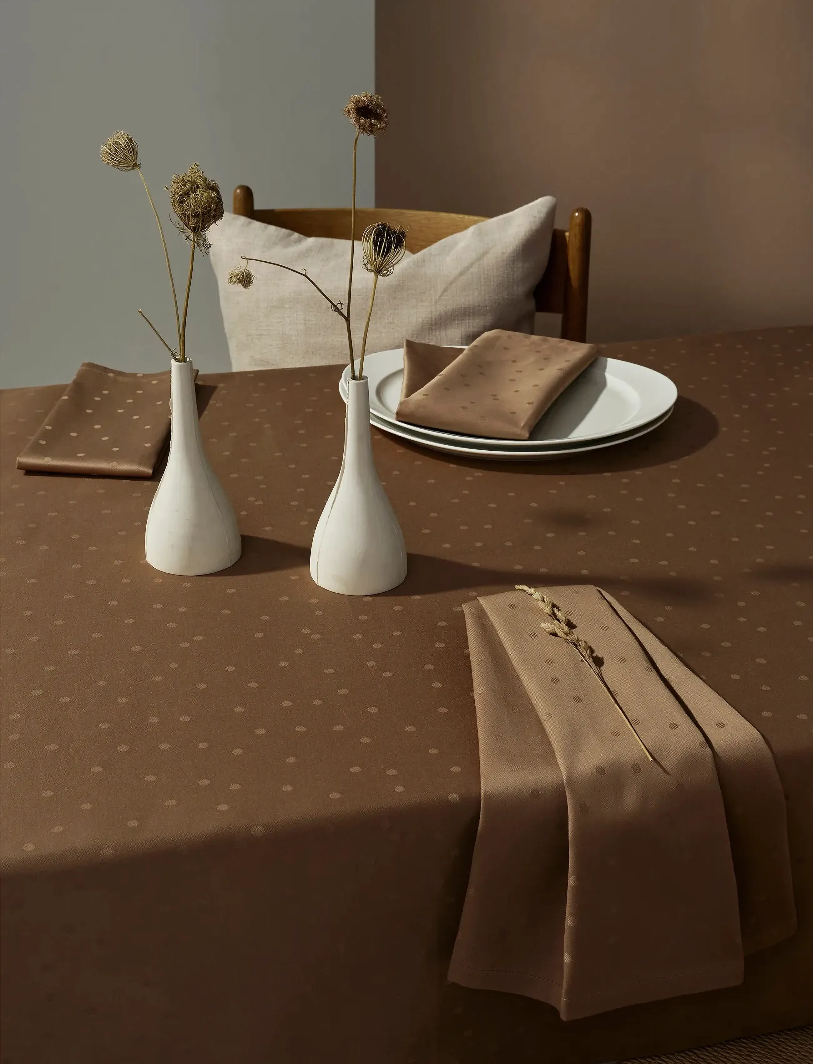 compliments - Confetti Damask Napkin 45x45 cm - 4 Pack - stoffservietten - walnut - 3