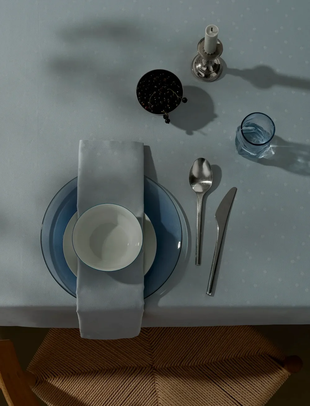 compliments - Confetti Damask Table Cloth - köp efter pris - mineral blue - 2