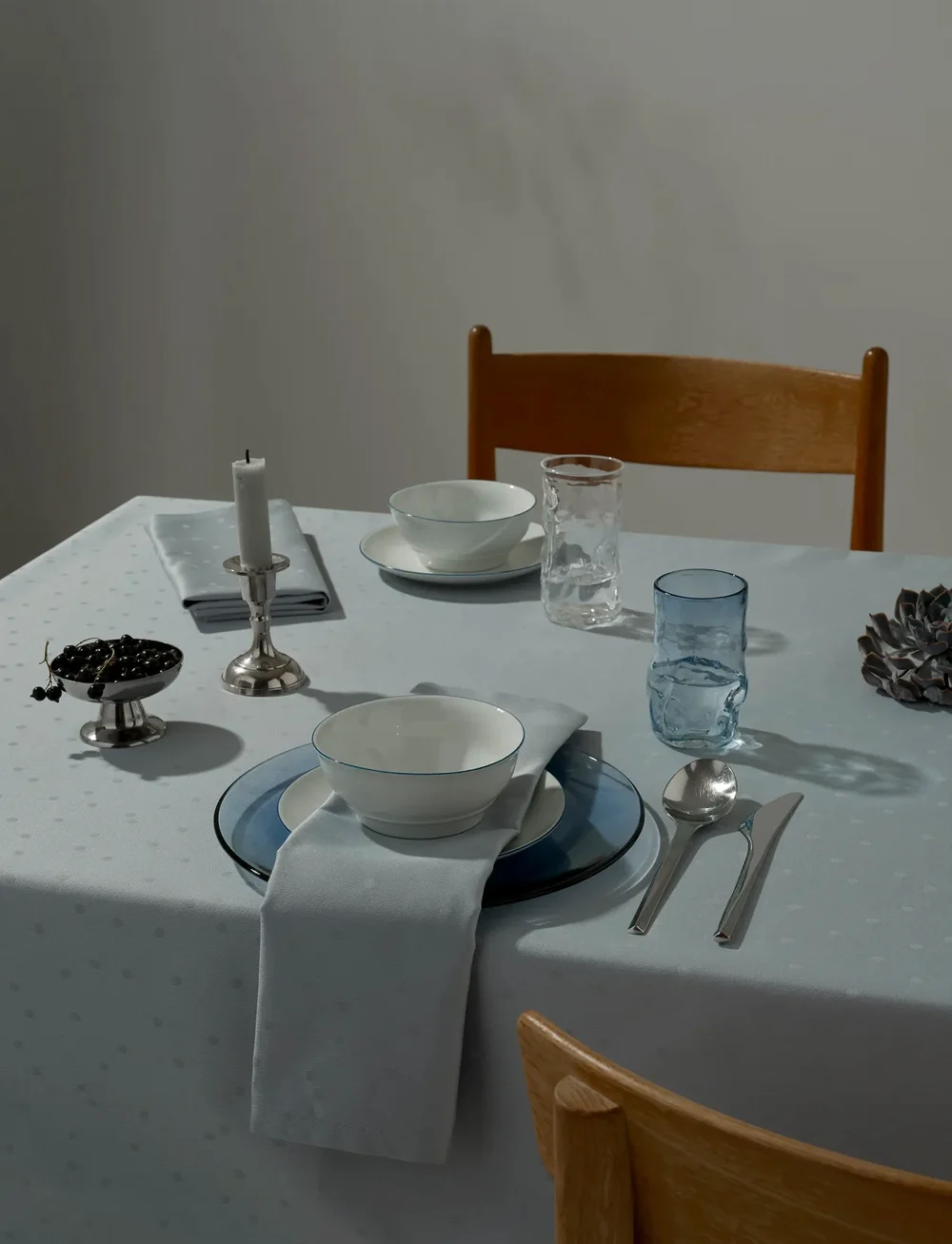 compliments - Confetti Damask Table Cloth - tischdecken & tischläufer - mineral blue - 1