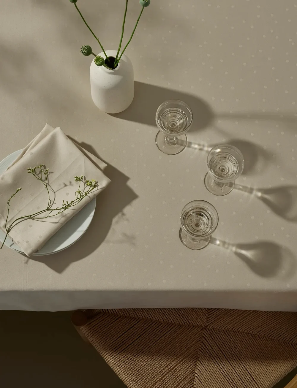 compliments - Confetti Damask Table Cloth - köp efter pris - moon - 2