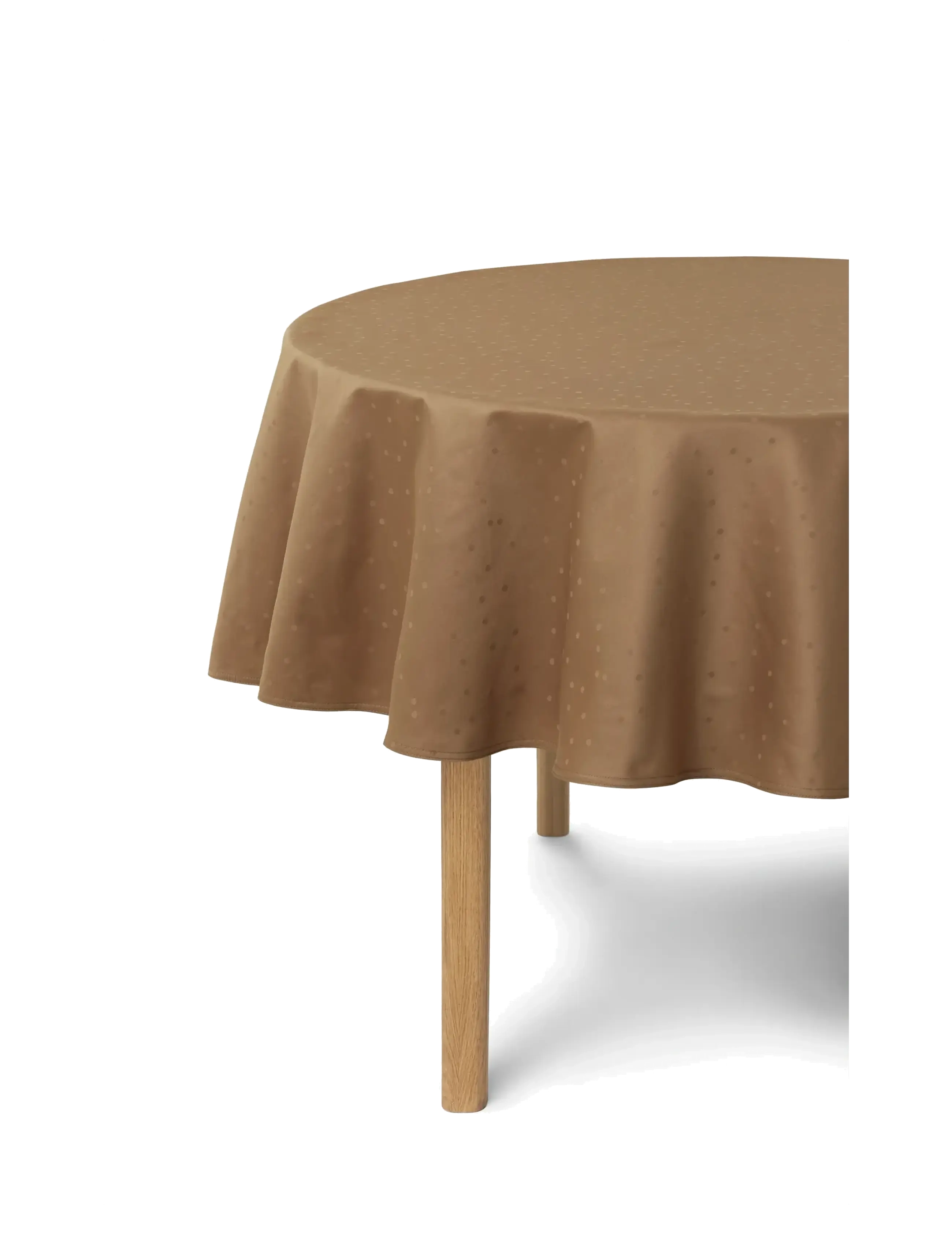 compliments Confetti Damask Table Cloth, Ø 200 cm, Kitchen Textiles, Beige - Tablecloths & Runners, Homeware