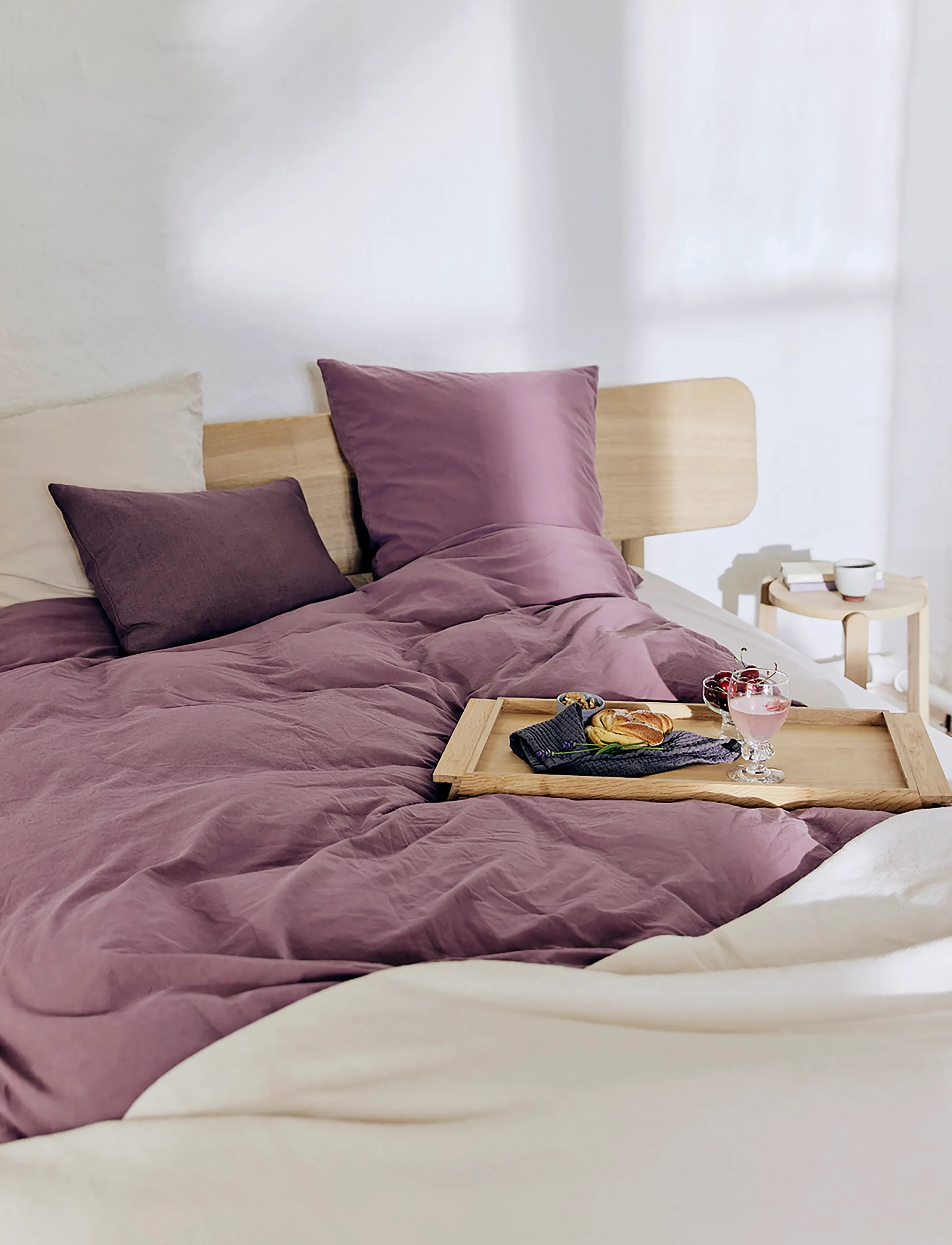compliments - Stone Bed Linen 140x200/60x63  cm - sengesæt - plum - 0