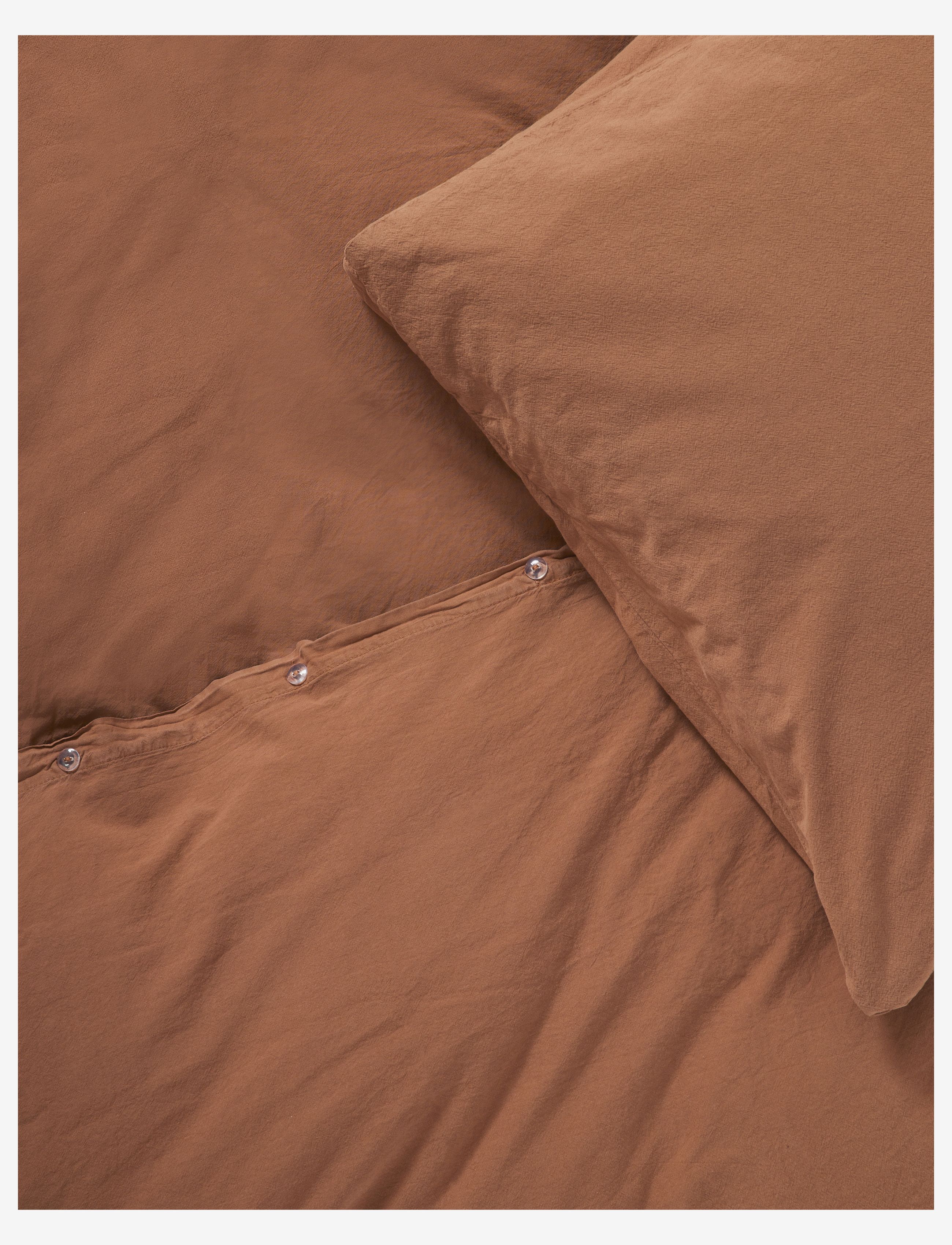 compliments - Stone Bed Linen 140x220/60x63 cm - sengesæt - brown - 1