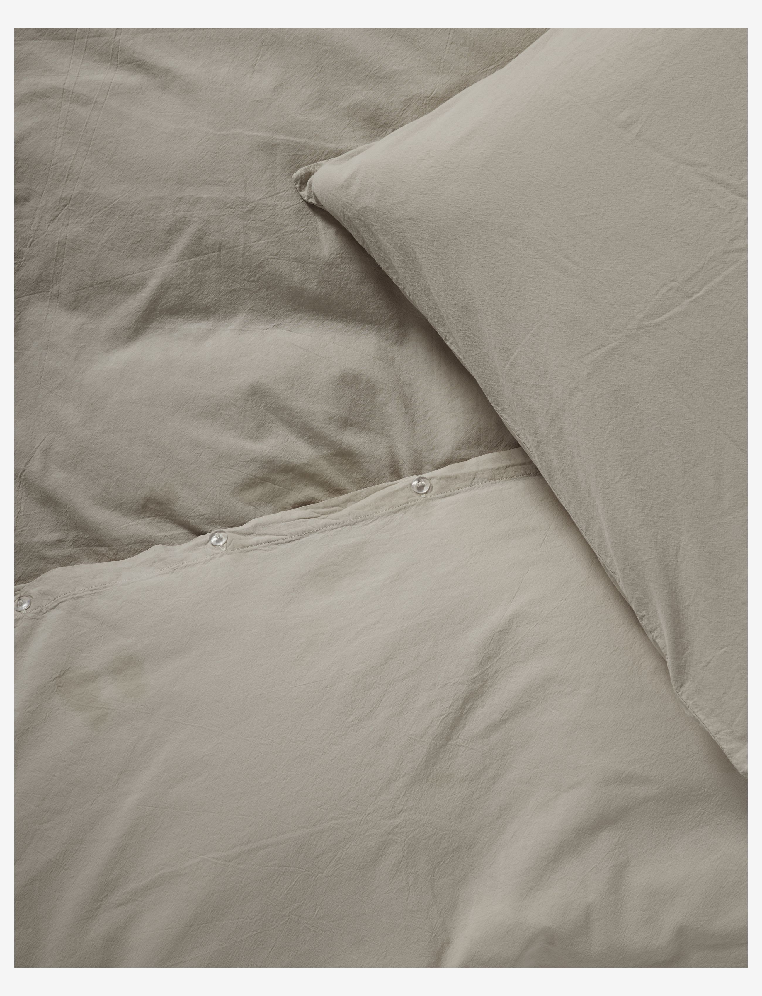 compliments - Stone Bed Linen 140x220/60x63 cm - sengesæt - sand - 1