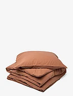 Stone Bed Linen 140x220/50x70 cm - BROWN