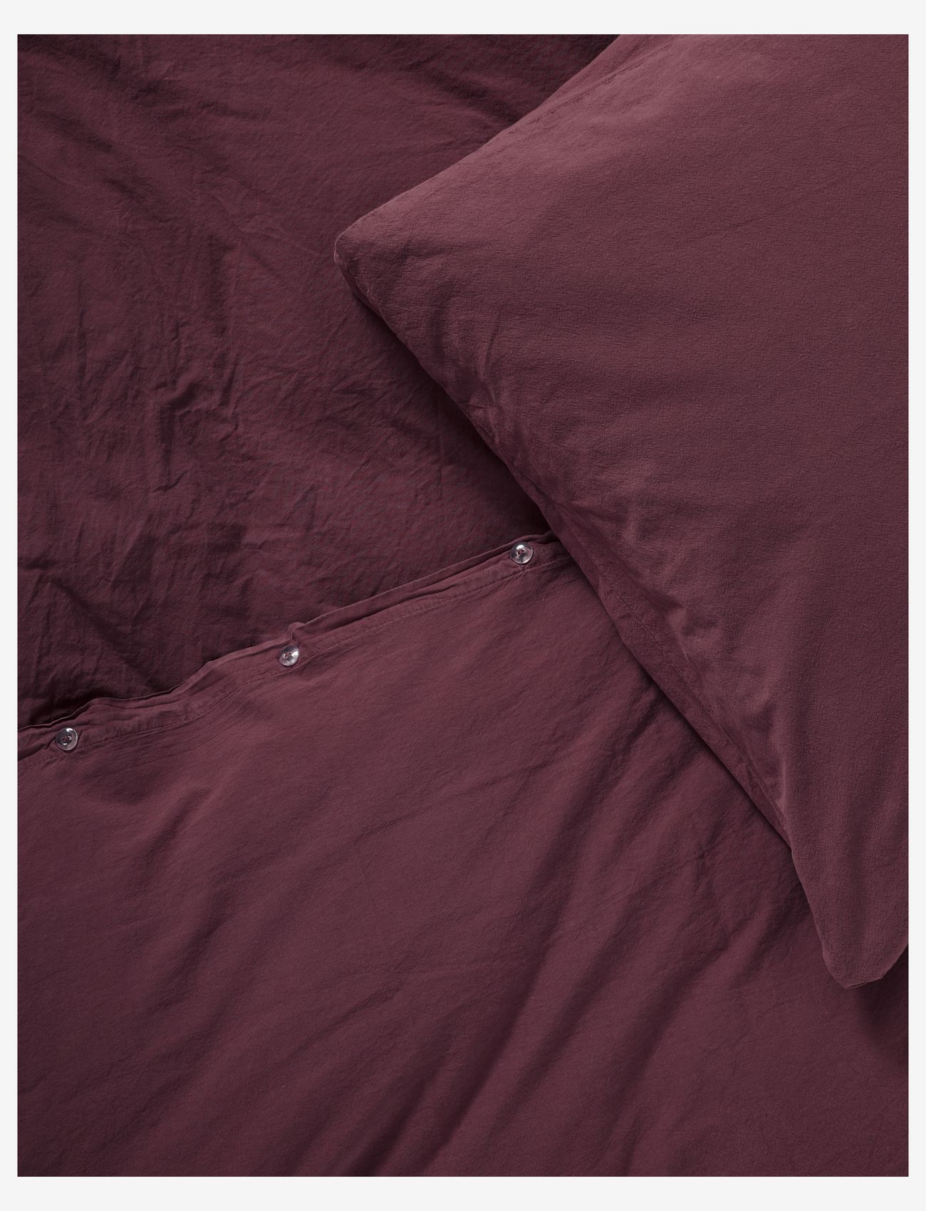 compliments - Stone Bed Linen 150x210/50x60 cm - påslakanset - bordeaux - 1