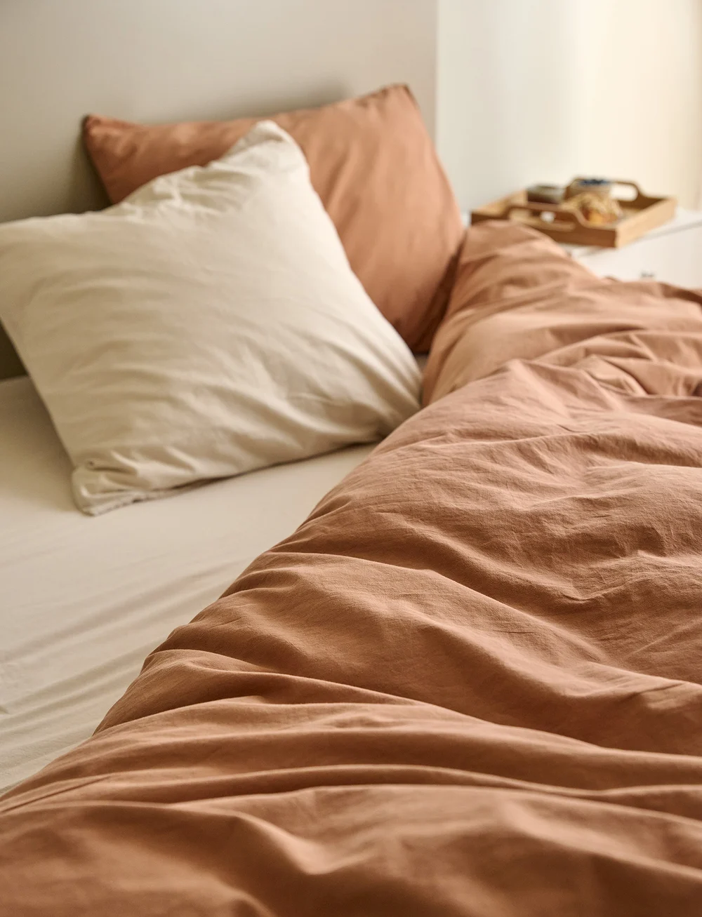 compliments - Stone Bed Linen 150x210/50x60 cm - påslakanset - brown - 5