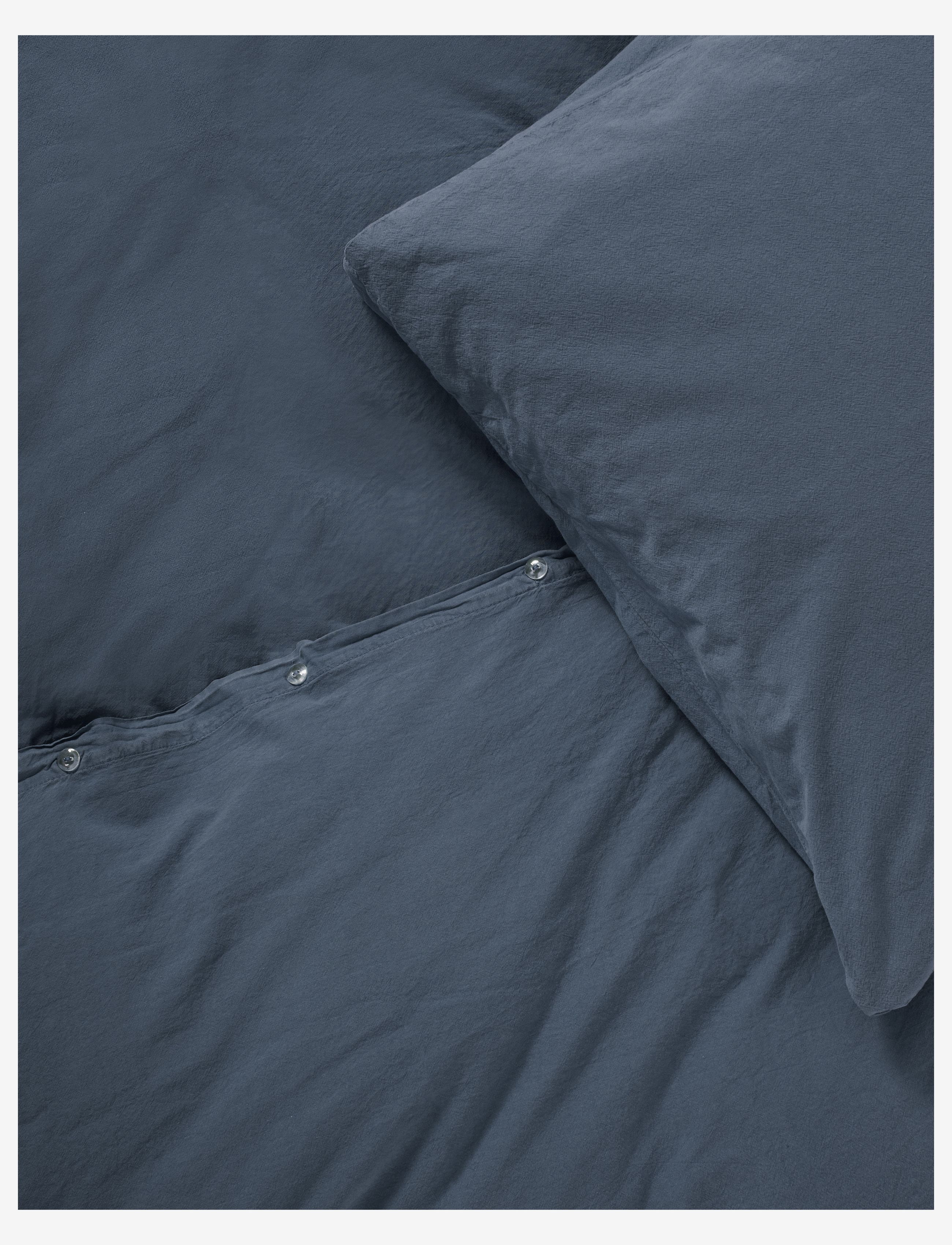 compliments - Stone Bed Linen 150x210/50x60 cm - påslakanset - dark blue - 1