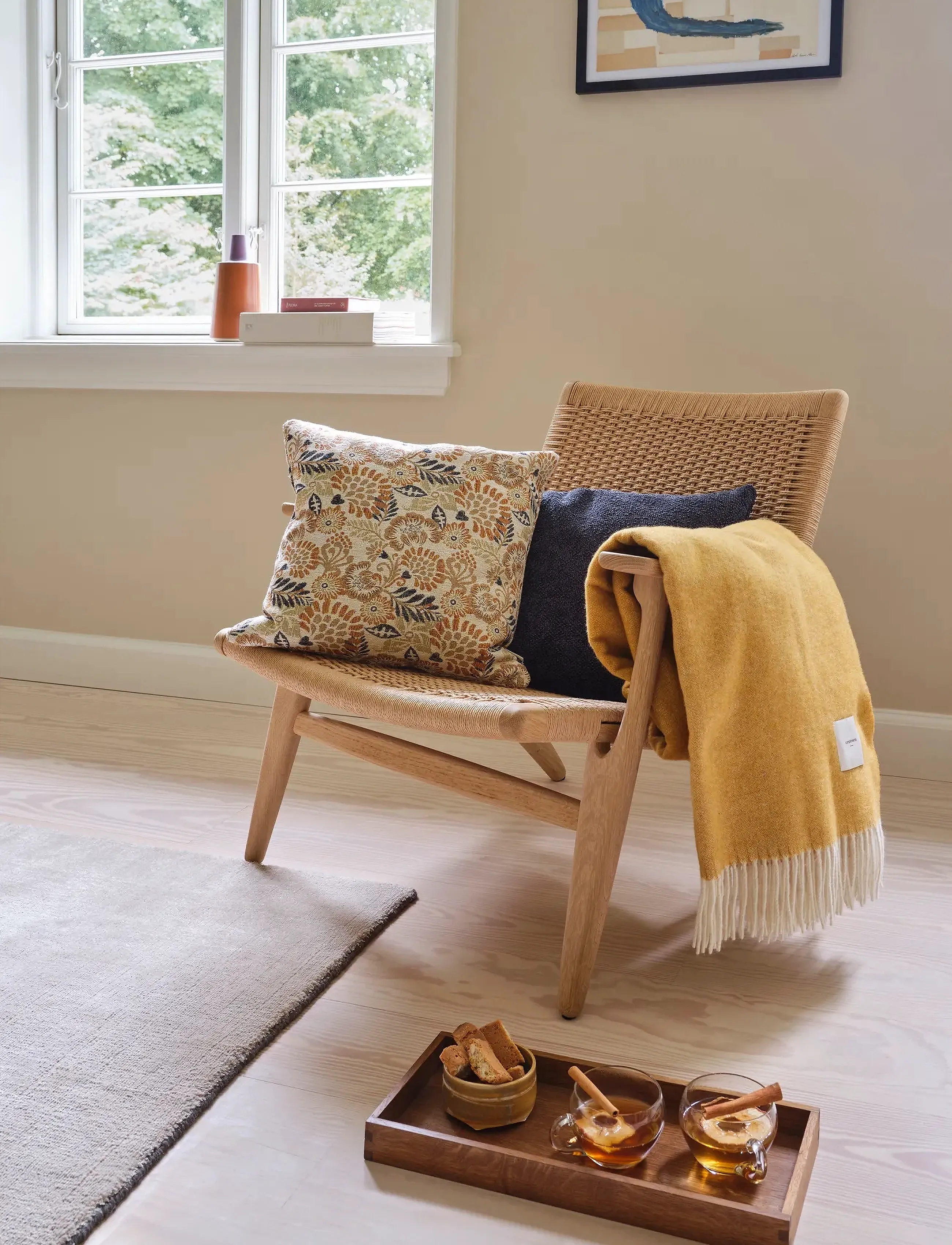 compliments - Waves Throw - udendørstekstiler - mustard - 4