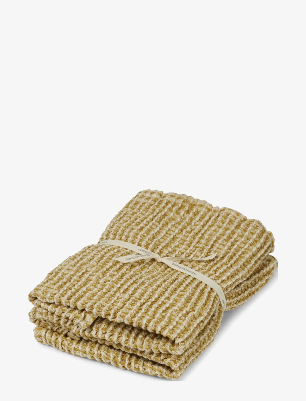 compliments - Como Towel 40x60 cm - 2 pack - gæstehåndklæder - mustard - 0