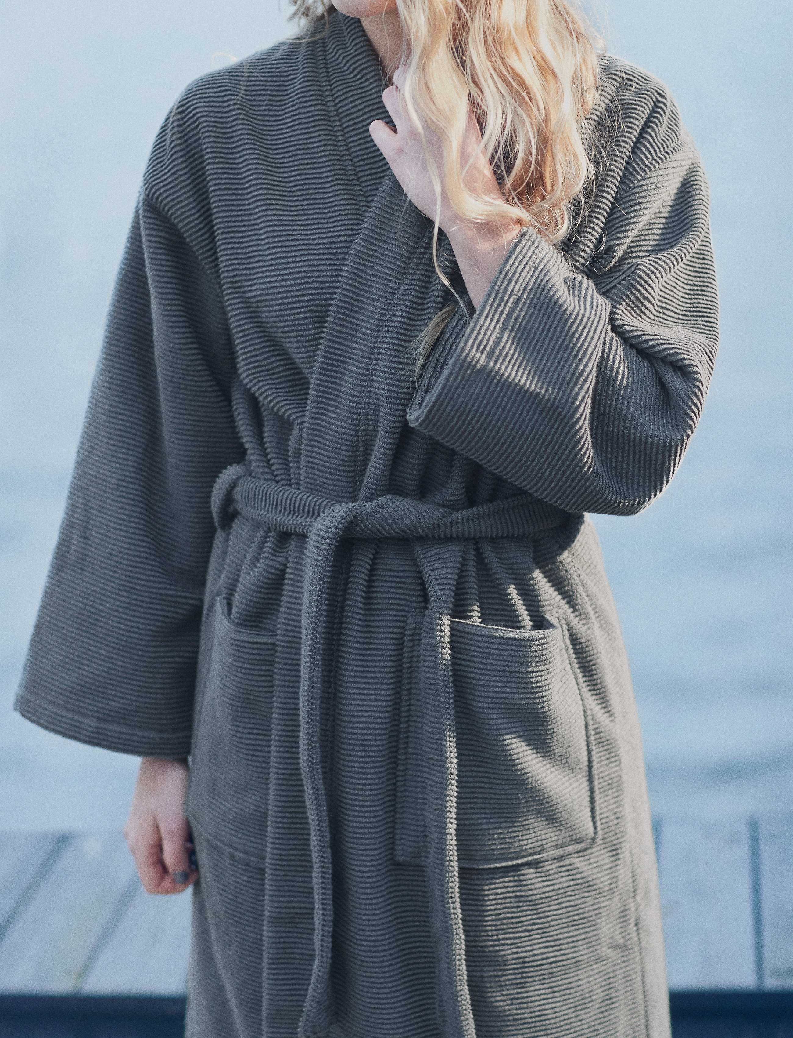 compliments Slow Bath Robe, S, Night & Loungewear, Grau - Robes, Frauen