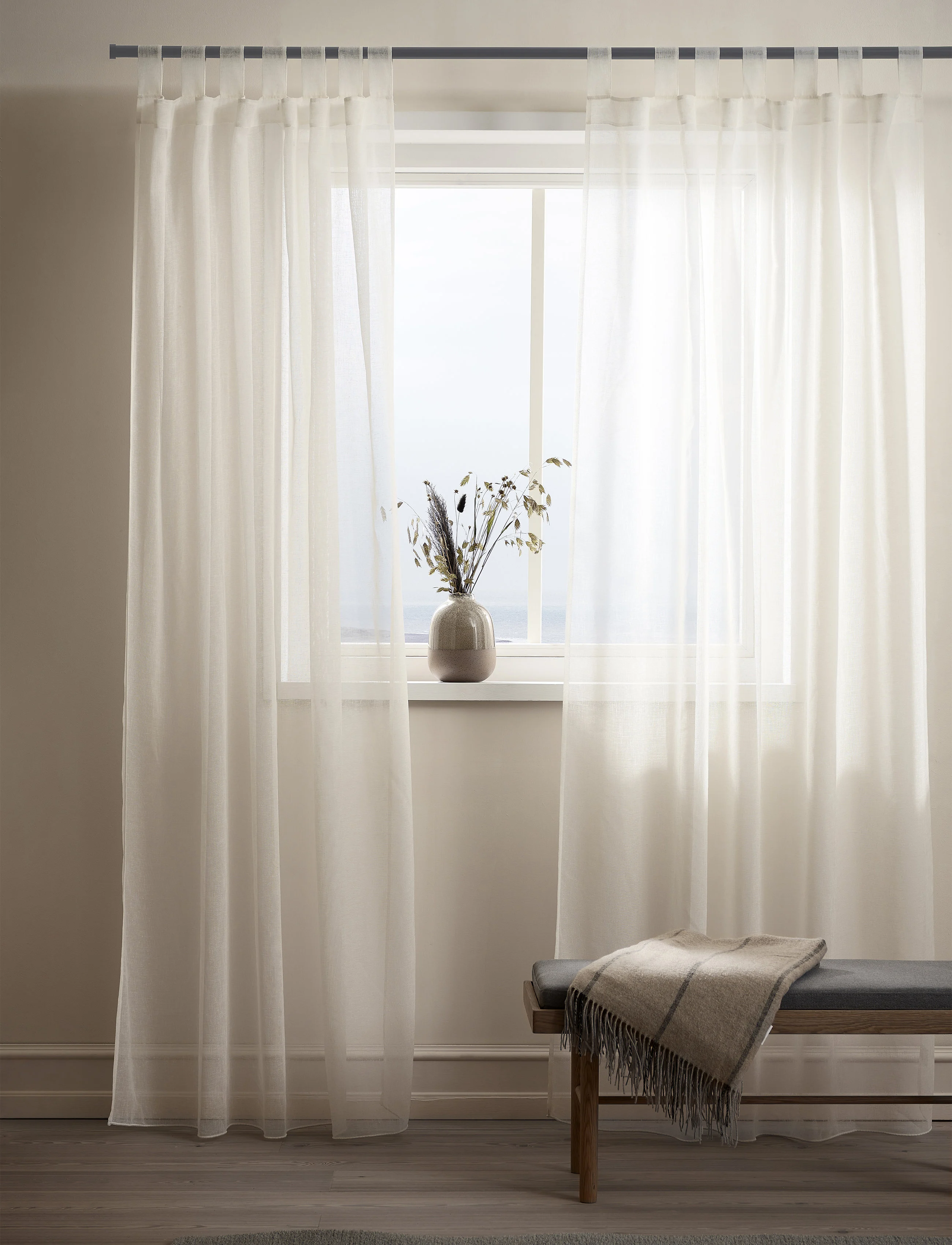 compliments - Boho Curtain 140x230 cm w/loops - gardinlængde - creme - 1