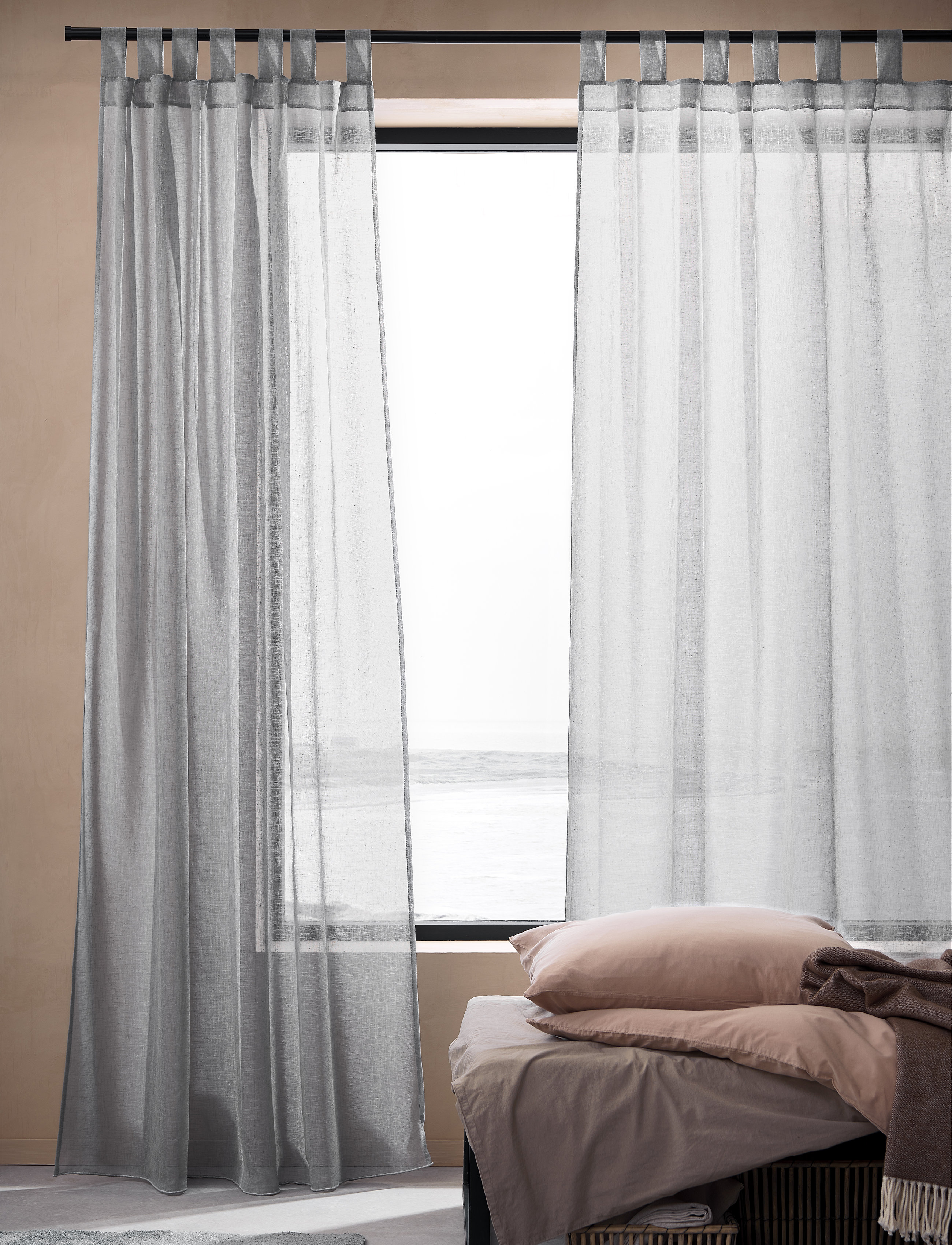 compliments Boho Curtain 140X230 Cm W/Loops, cm, Curtains, Grau - Long Homeware