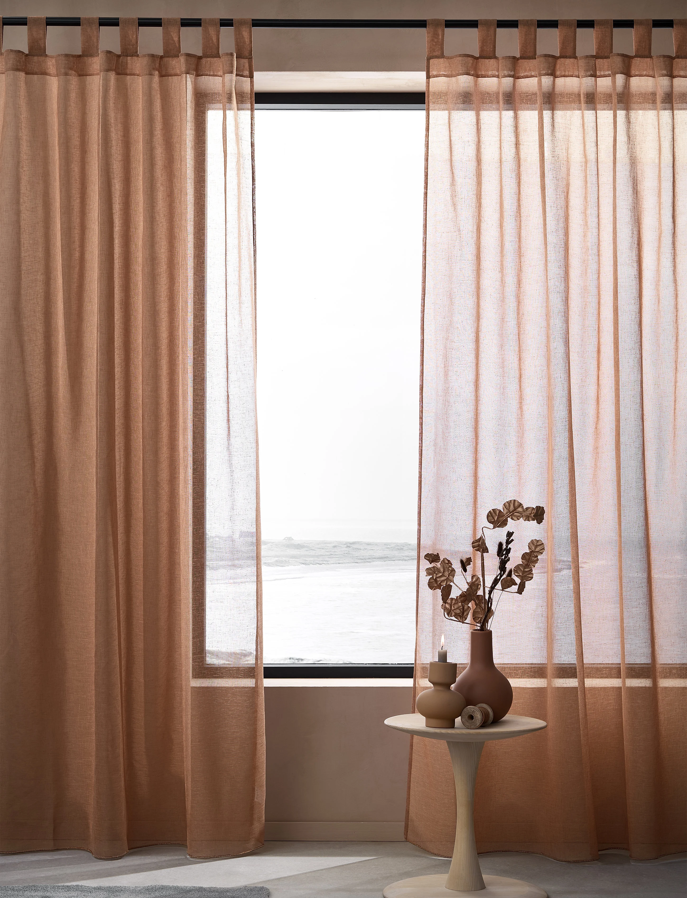 compliments - Boho Curtain 140x230 cm w/loops - gardinlængde - rust - 1