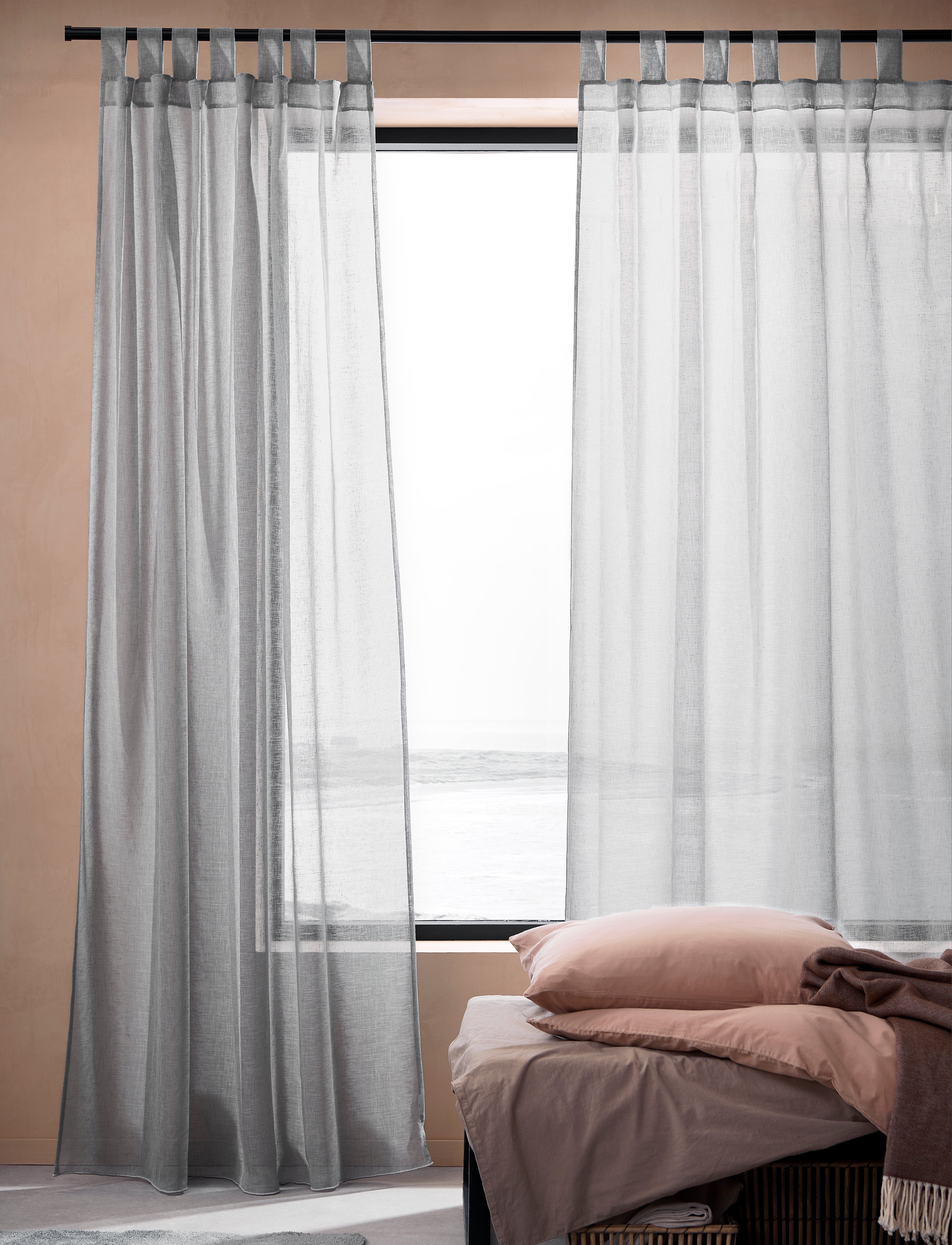 compliments Boho Curtain 140X260 Cm W/Loops, cm, Curtains, Grau - Long Homeware