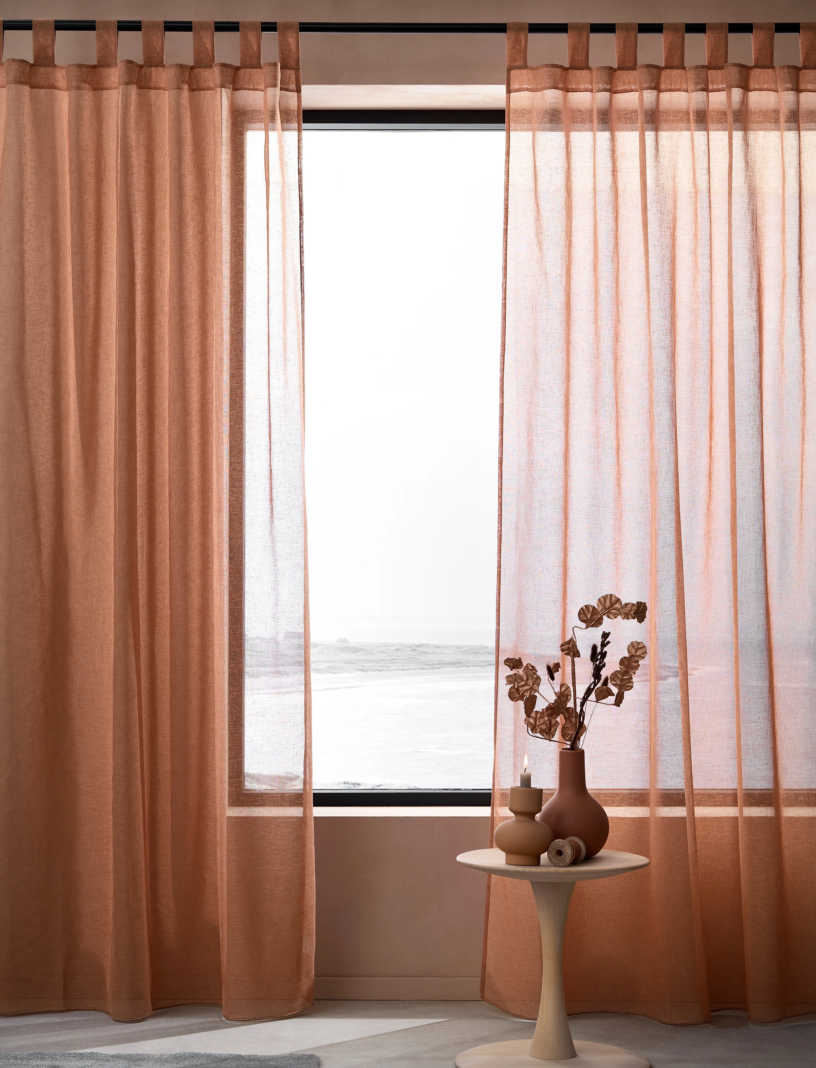 compliments - Boho Curtain 140x260 cm w/loops - gardinlængde - rust - 1