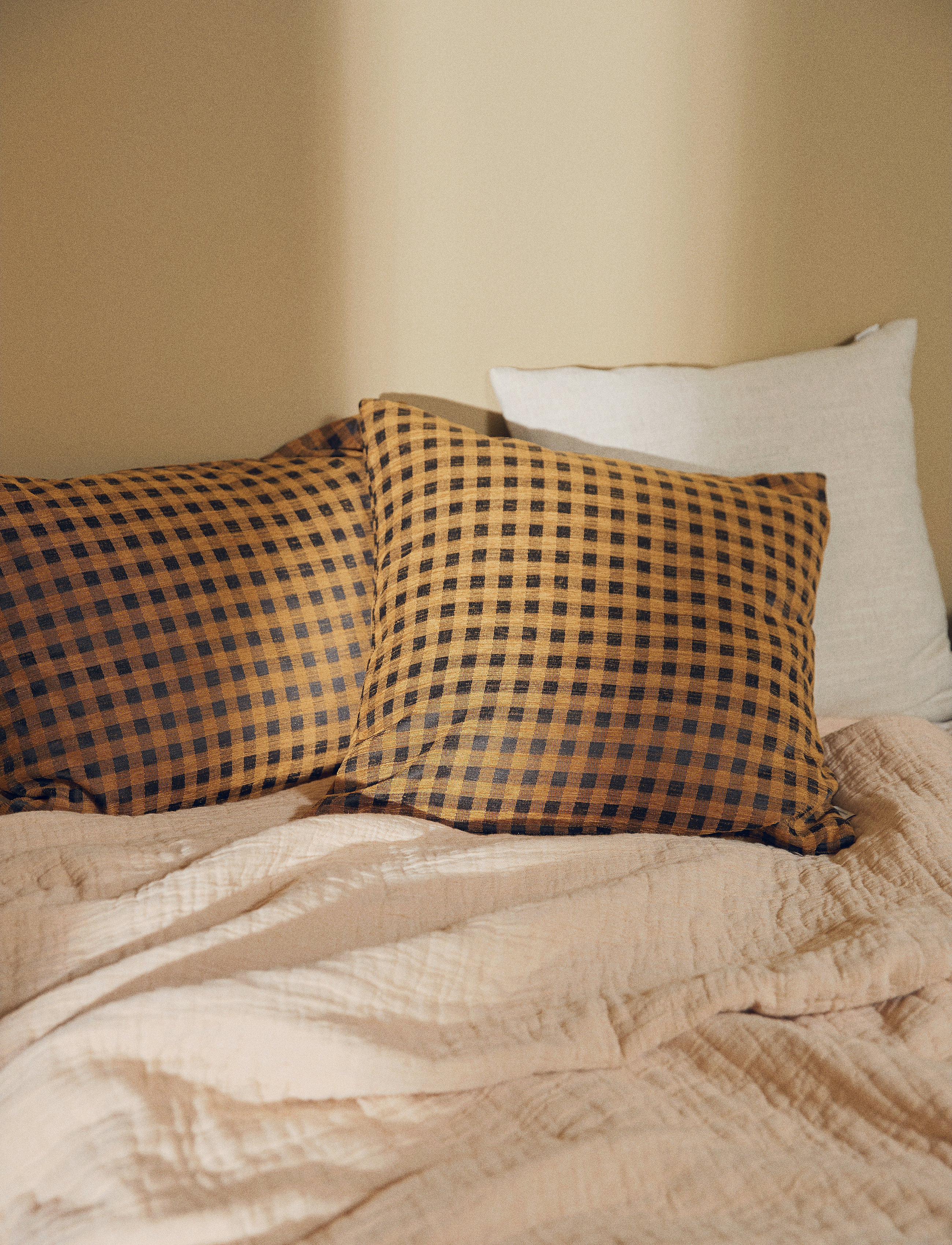 compliments - Gingham 45x60 cm - mustard - 1