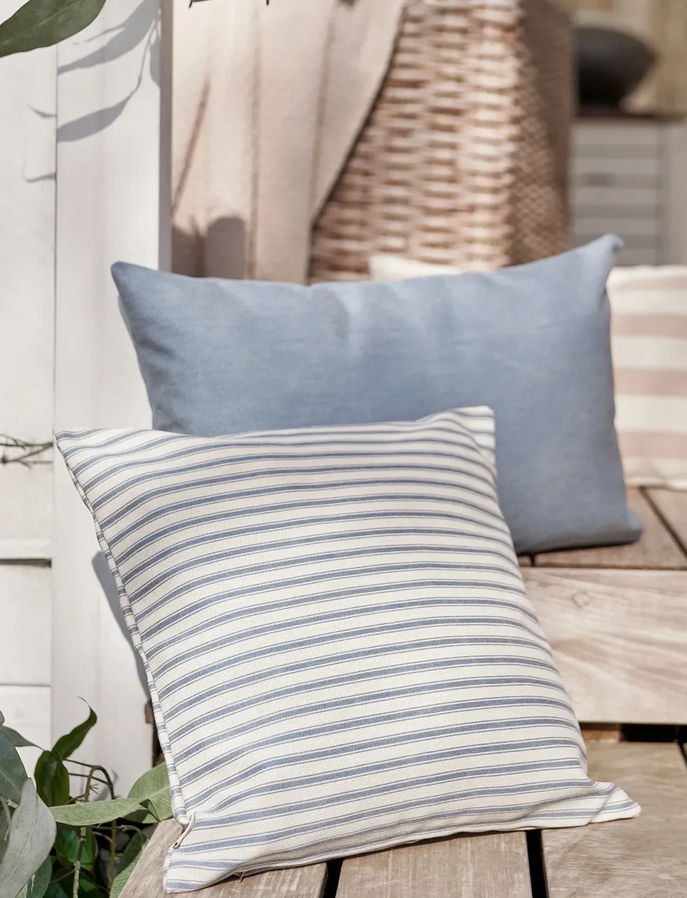 compliments - Outdoor Fine Stripe Cushion - nach preis einkaufen - dusty blue - 3