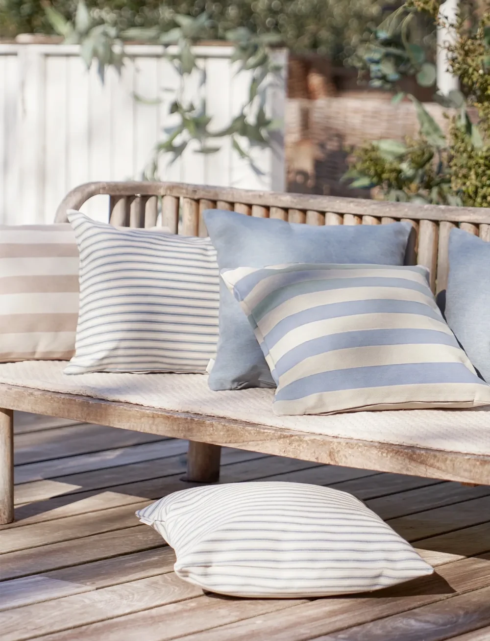 compliments - Outdoor Fine Stripe Cushion - nach preis einkaufen - dusty blue - 4