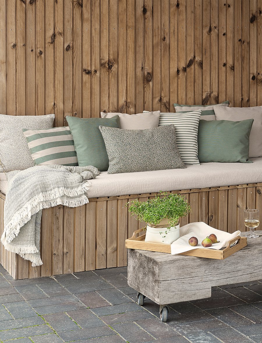 compliments - Outdoor Fine Stripe Cushion - padjad - green - 3