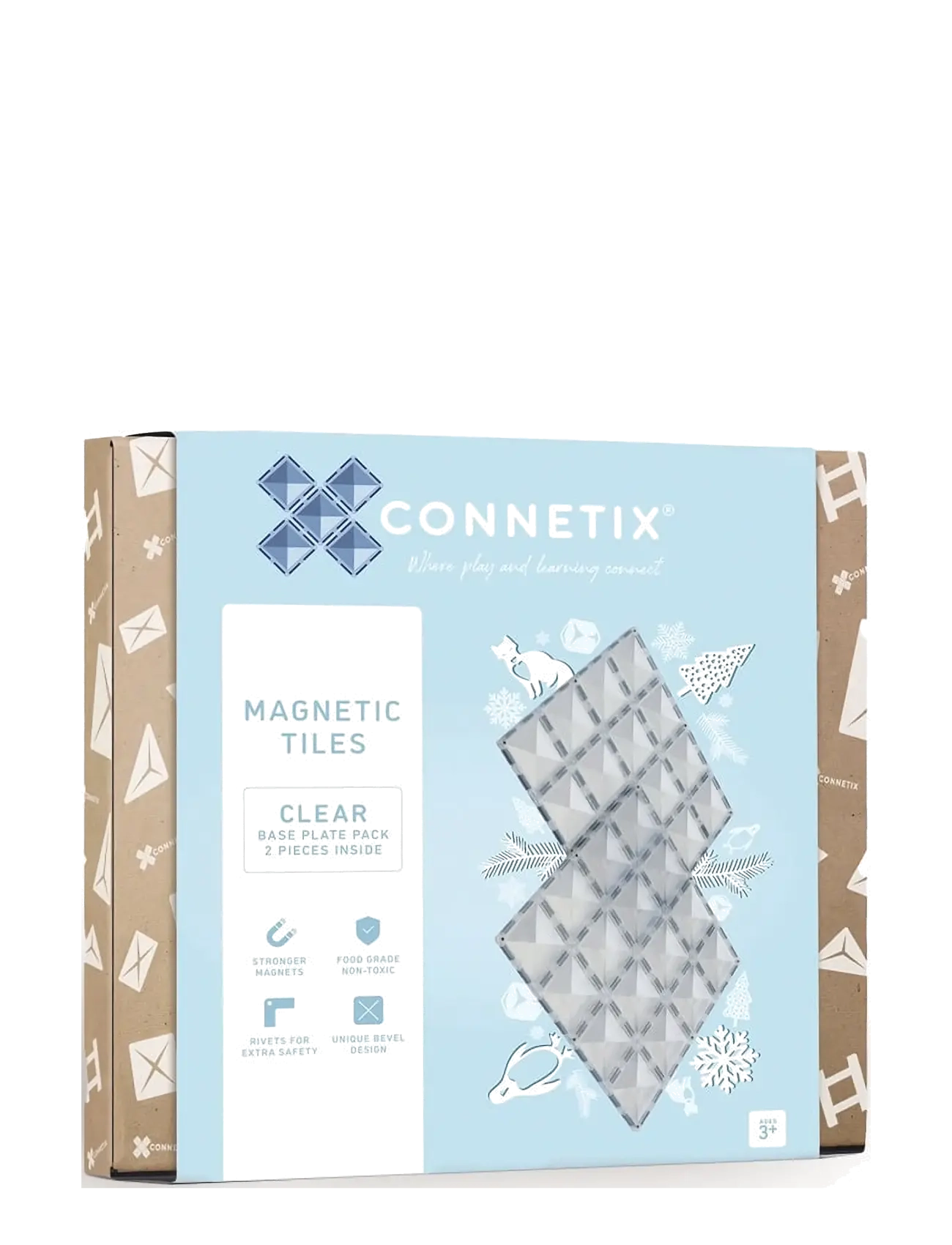 CONNETIX Clear Base Plate Pack 2 Pieces Patterned - One Size - Kinder