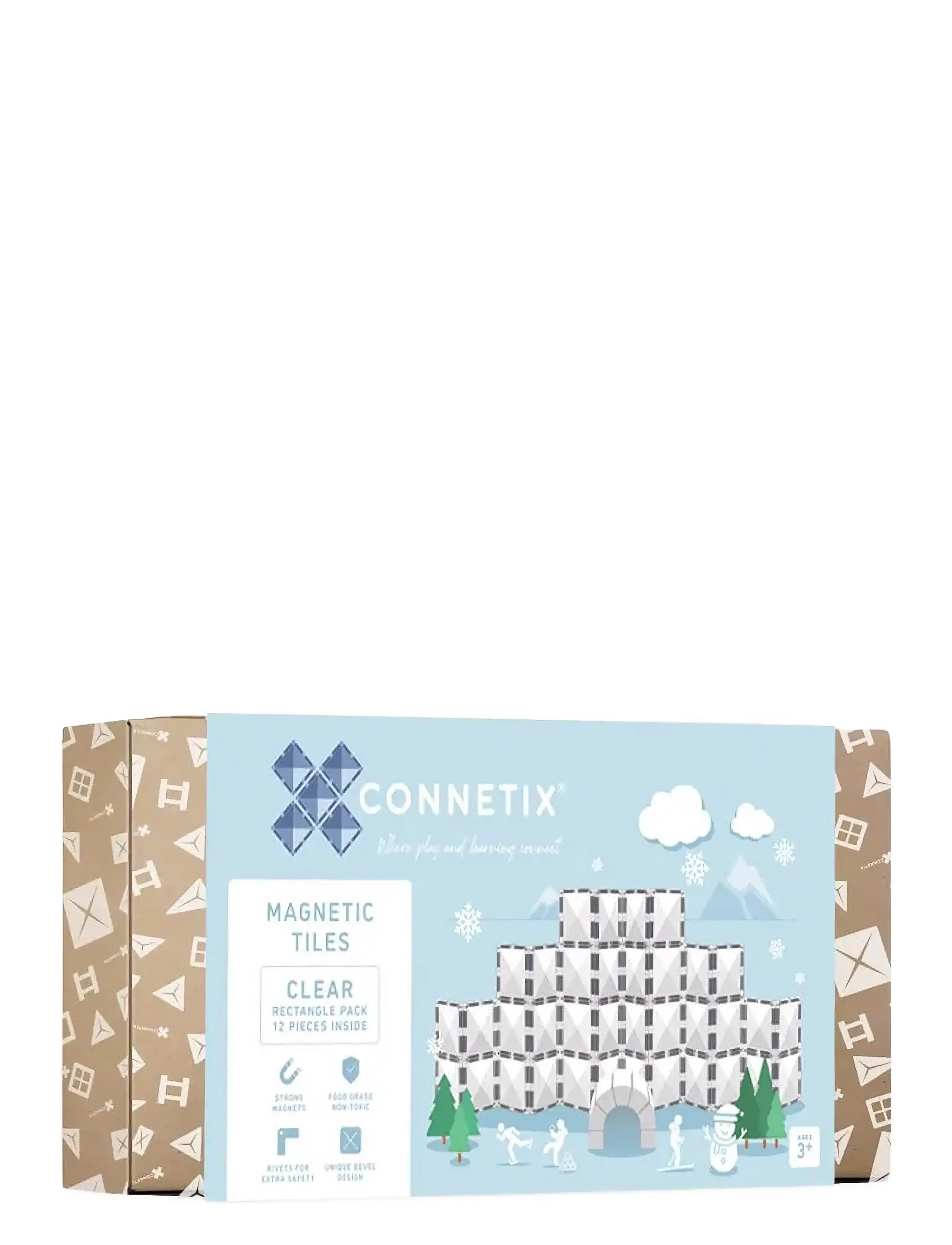 CONNETIX Clear Rectangle Pack 12 Pieces Patterned - One Size - Kinder