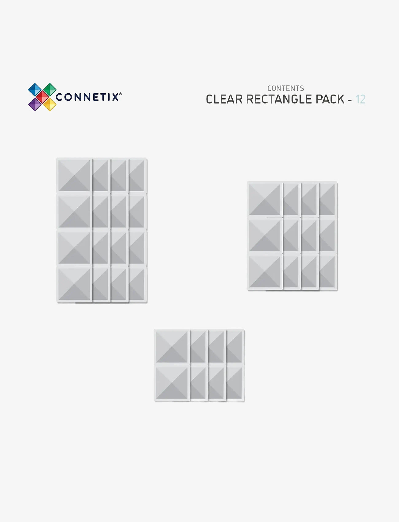 Connetix - Clear Rectangle Pack 12 Pieces - byggesæt - multi coloured - 2