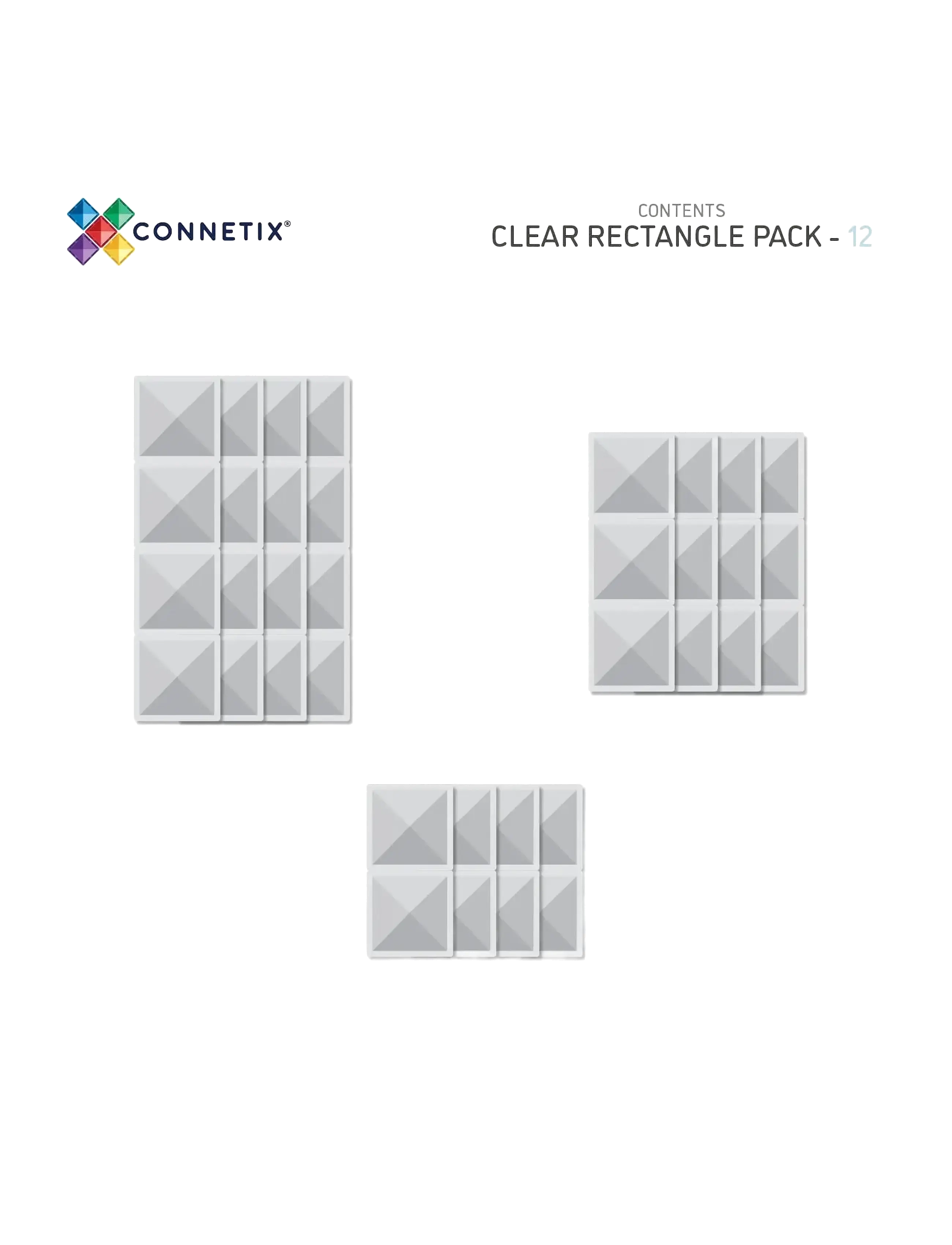 Connetix - Clear Rectangle Pack 12 Pieces - baukästen - multi coloured - 1