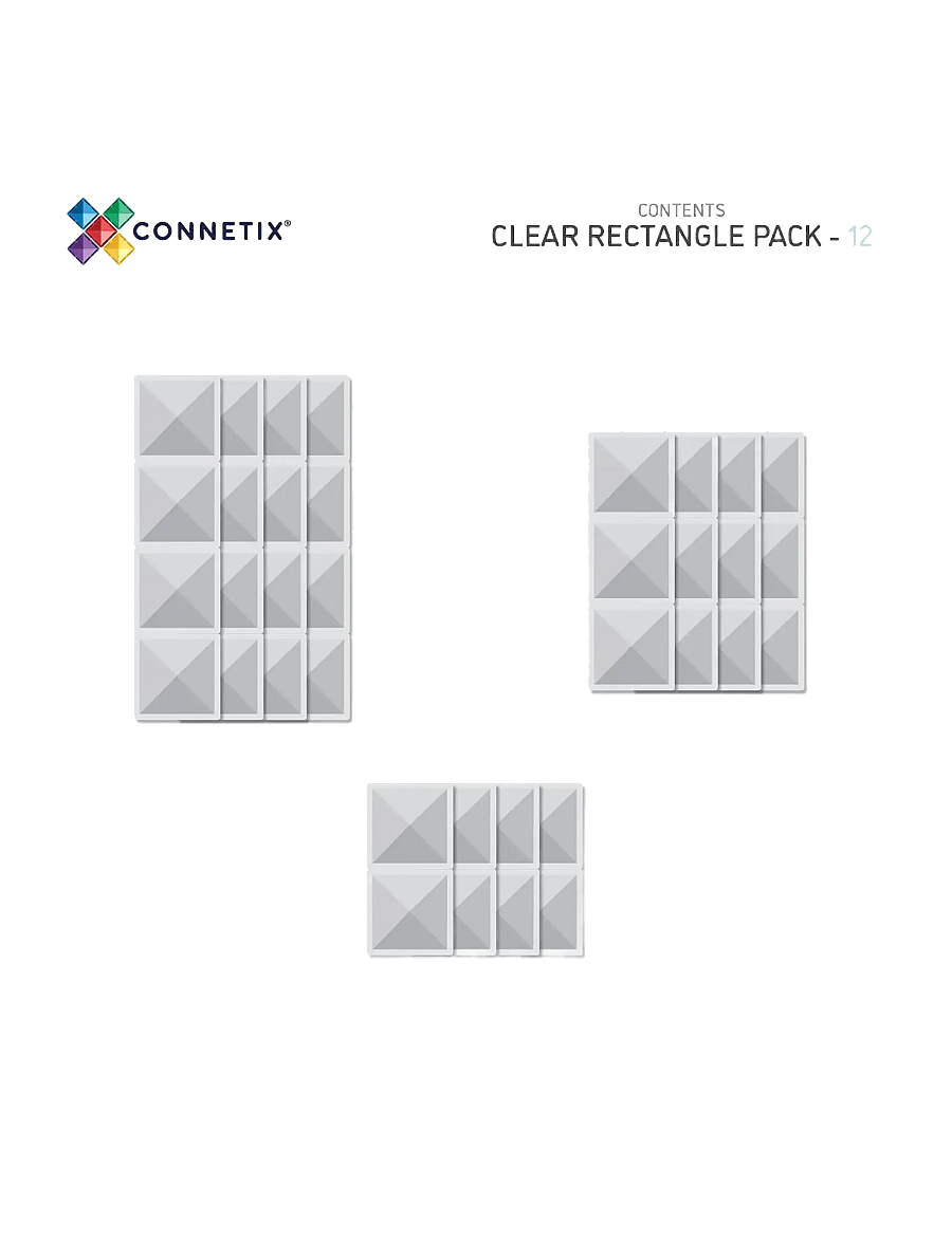 Connetix - Clear Rectangle Pack 12 Pieces - baukästen - multi coloured - 1