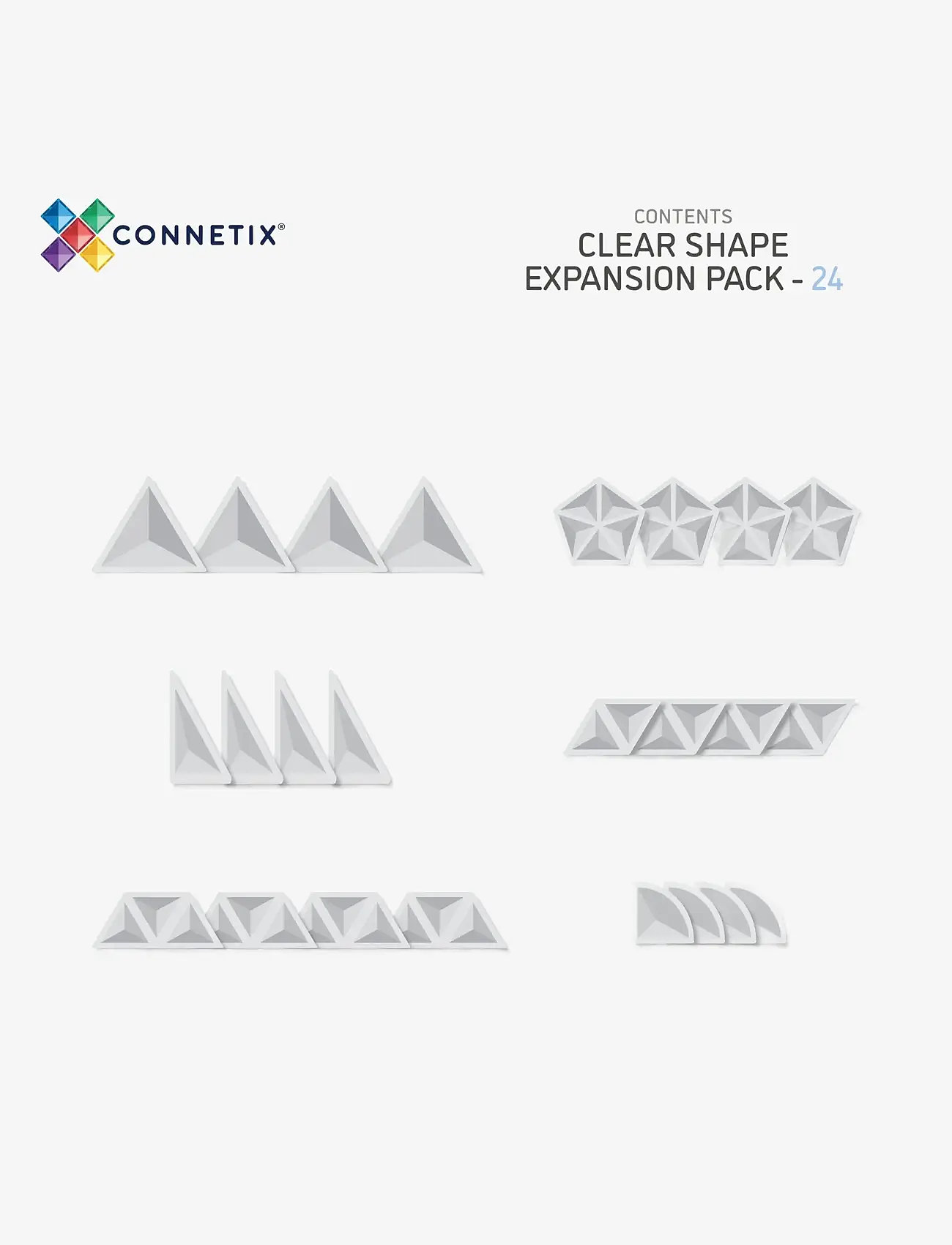 Connetix - Clear Shape Expansion Pack 24 Pieces - multi coloured - 2