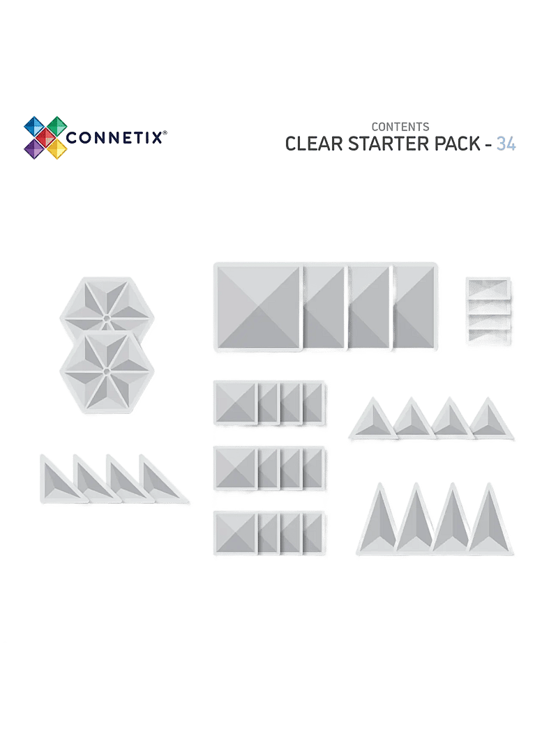 Connetix - Clear Starter Pack 34 Pieces - multi coloured - 1